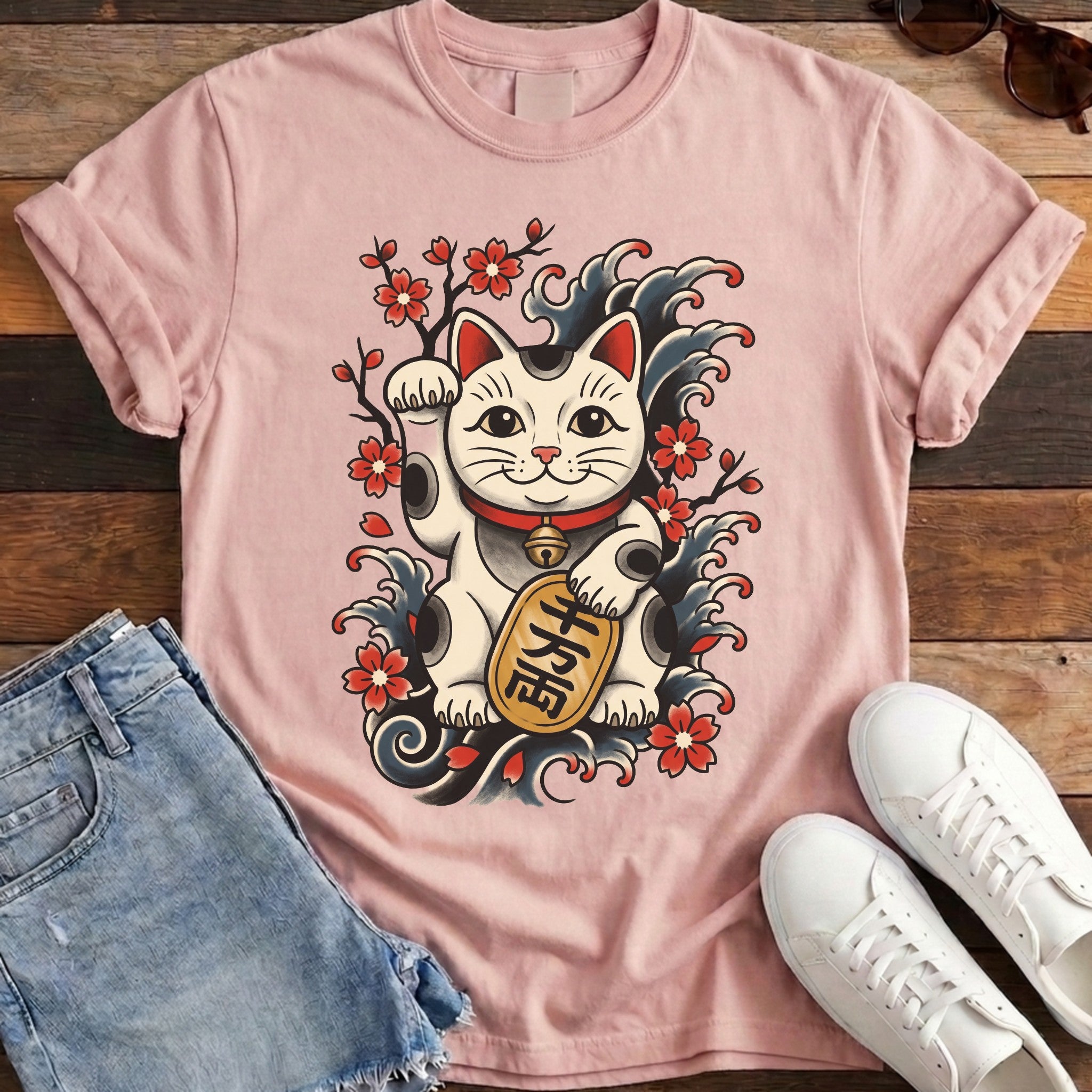 Maneki-Neko Tattoo Flash Tee