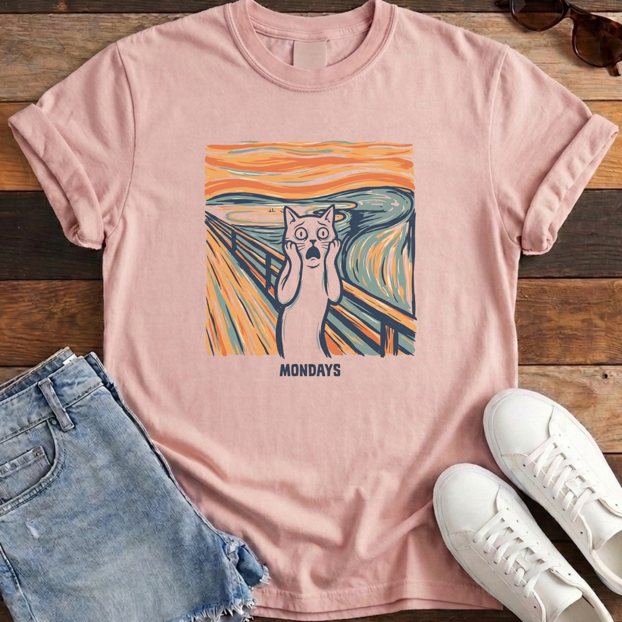 Mondays Artistic Cat Tee