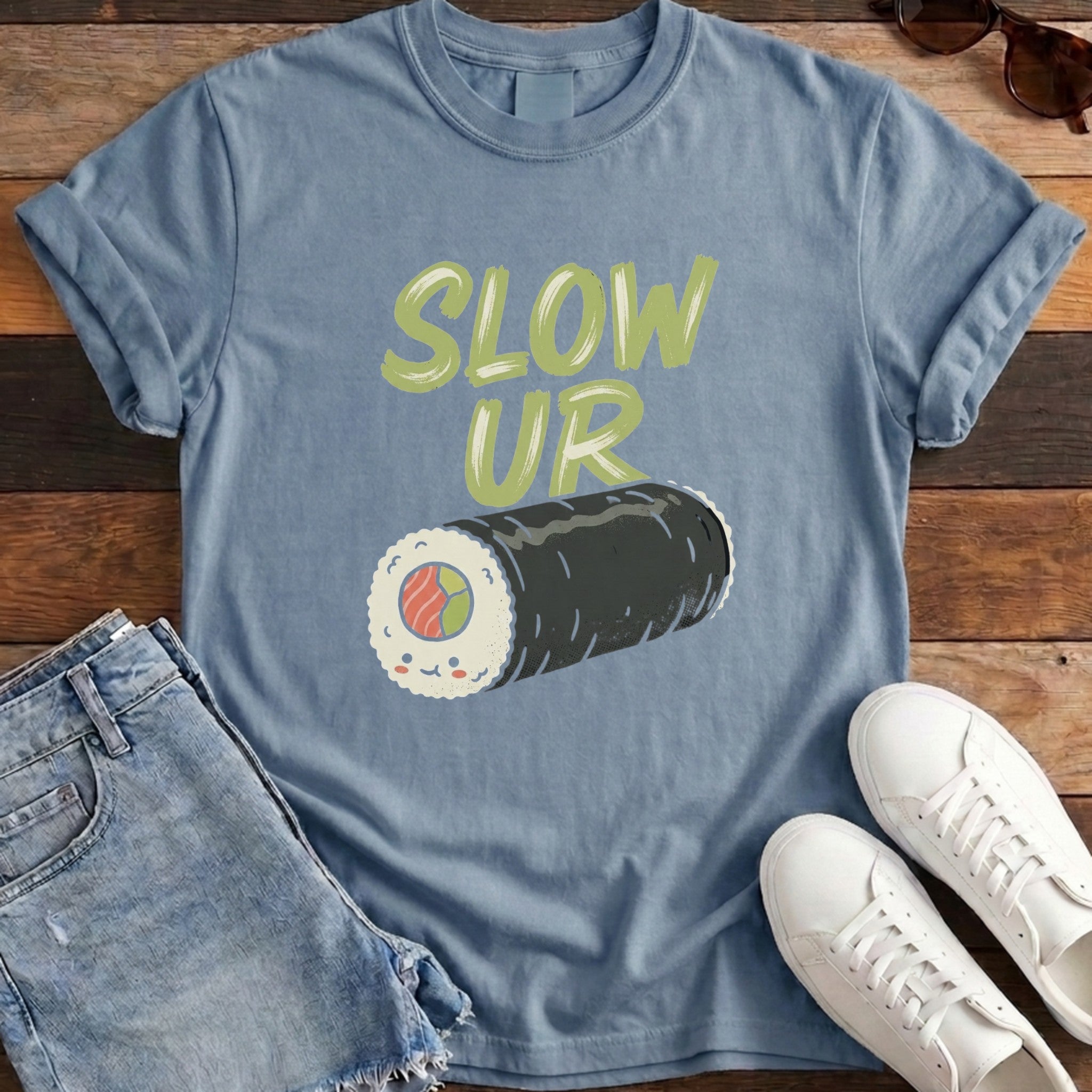 Slow Ur Roll Tee - Blue Jean