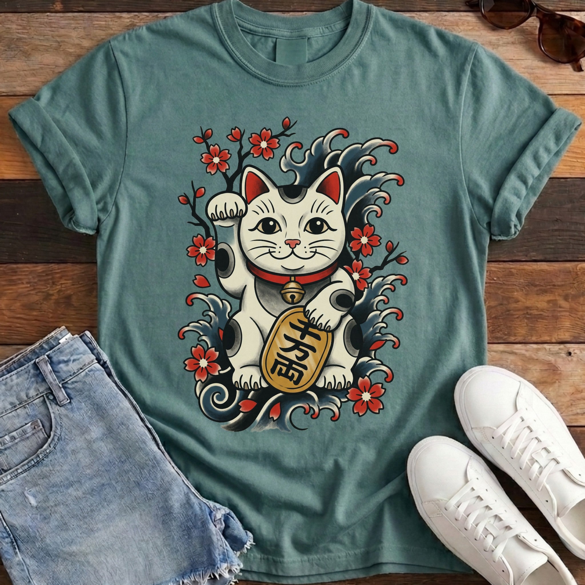 Maneki-Neko Tattoo Flash Tee