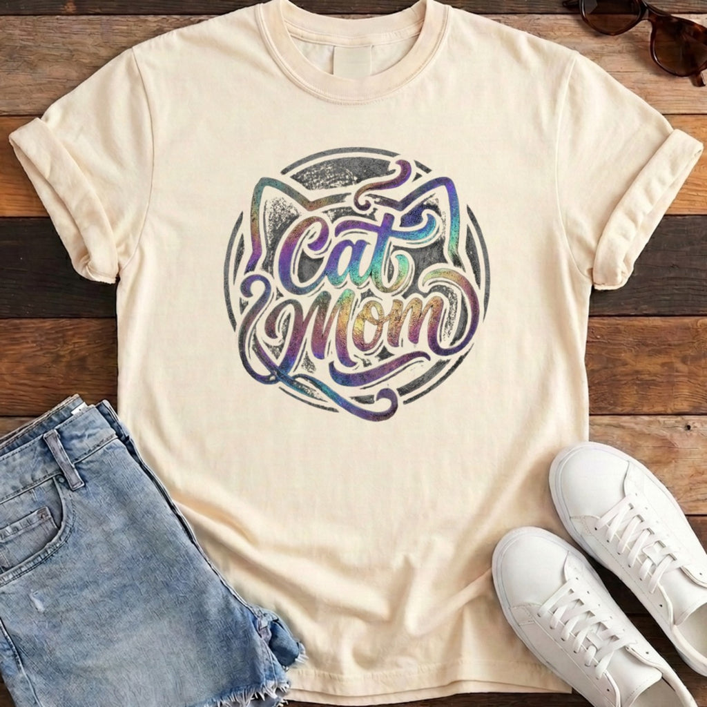 Cat Mom Tee - Ivory
