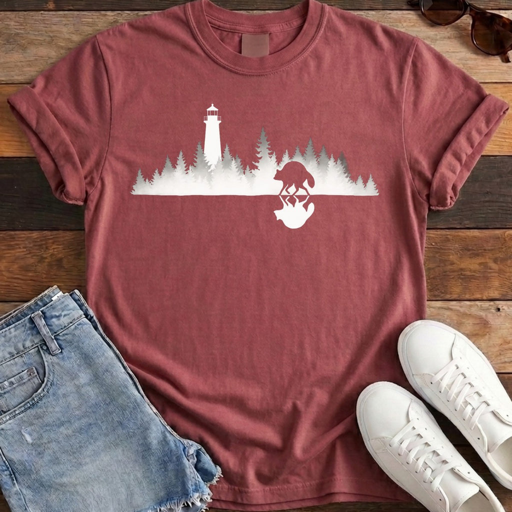 Mirrored Lighthouse Tee - Chili