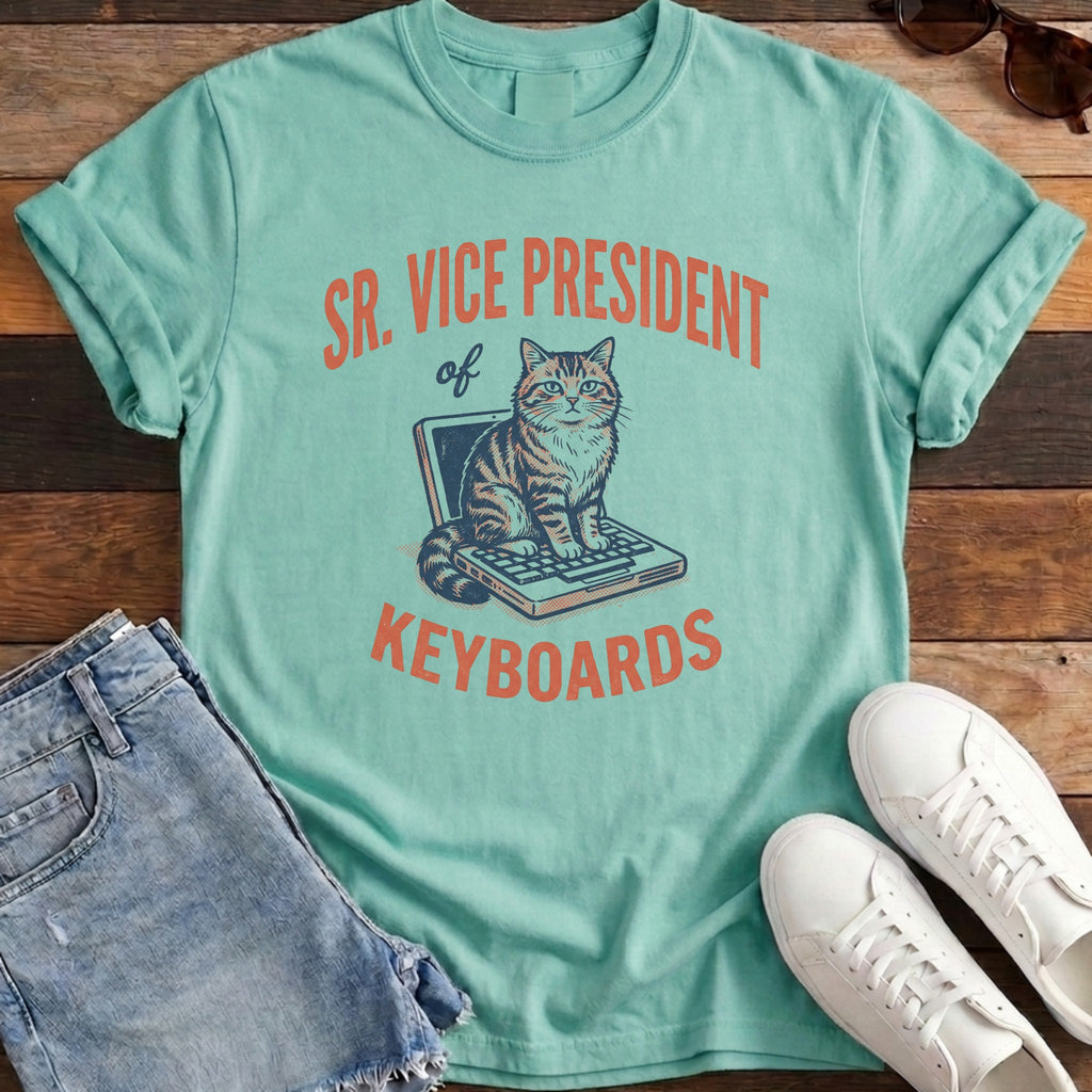 SR VP of Keyboards Tee - Chalky Mint