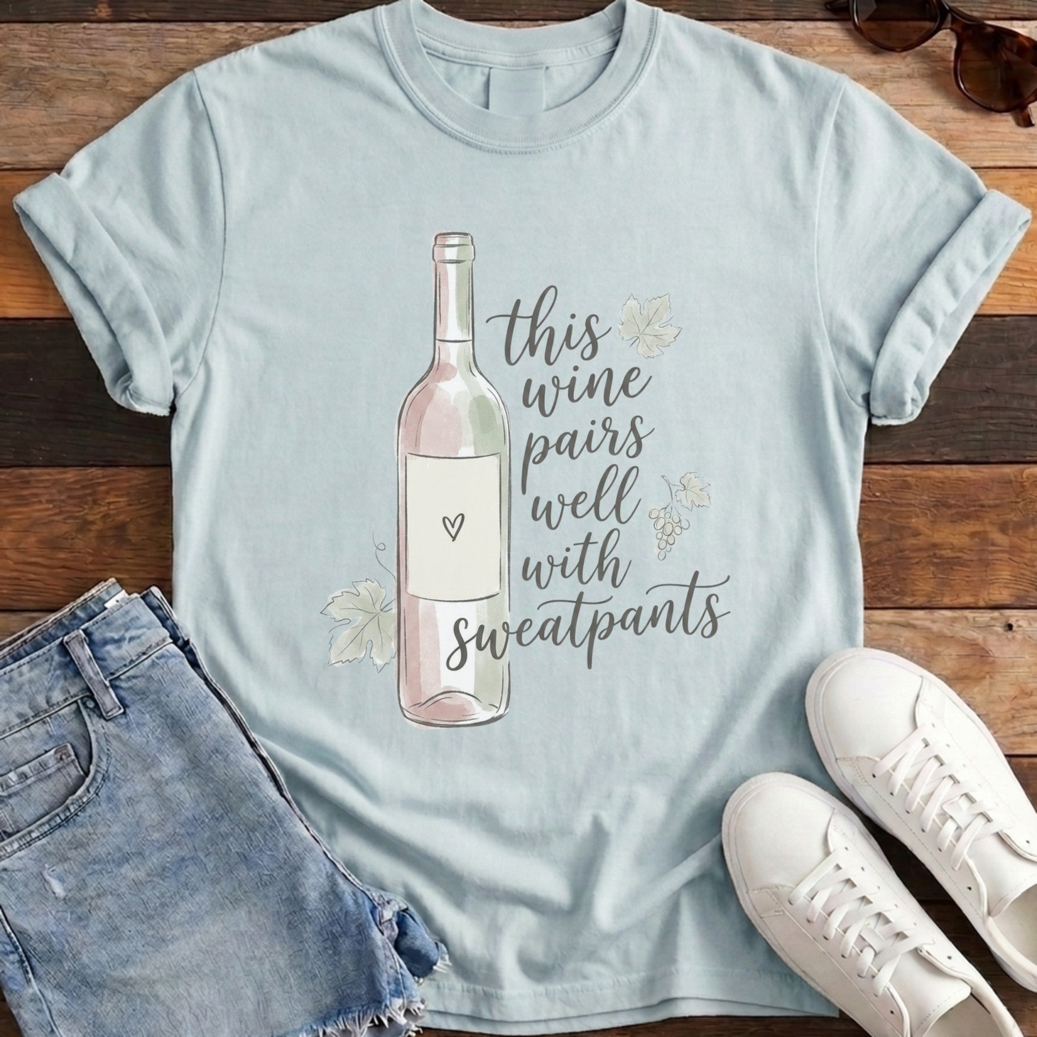 Pairs With Sweatpants Tee - Chambray
