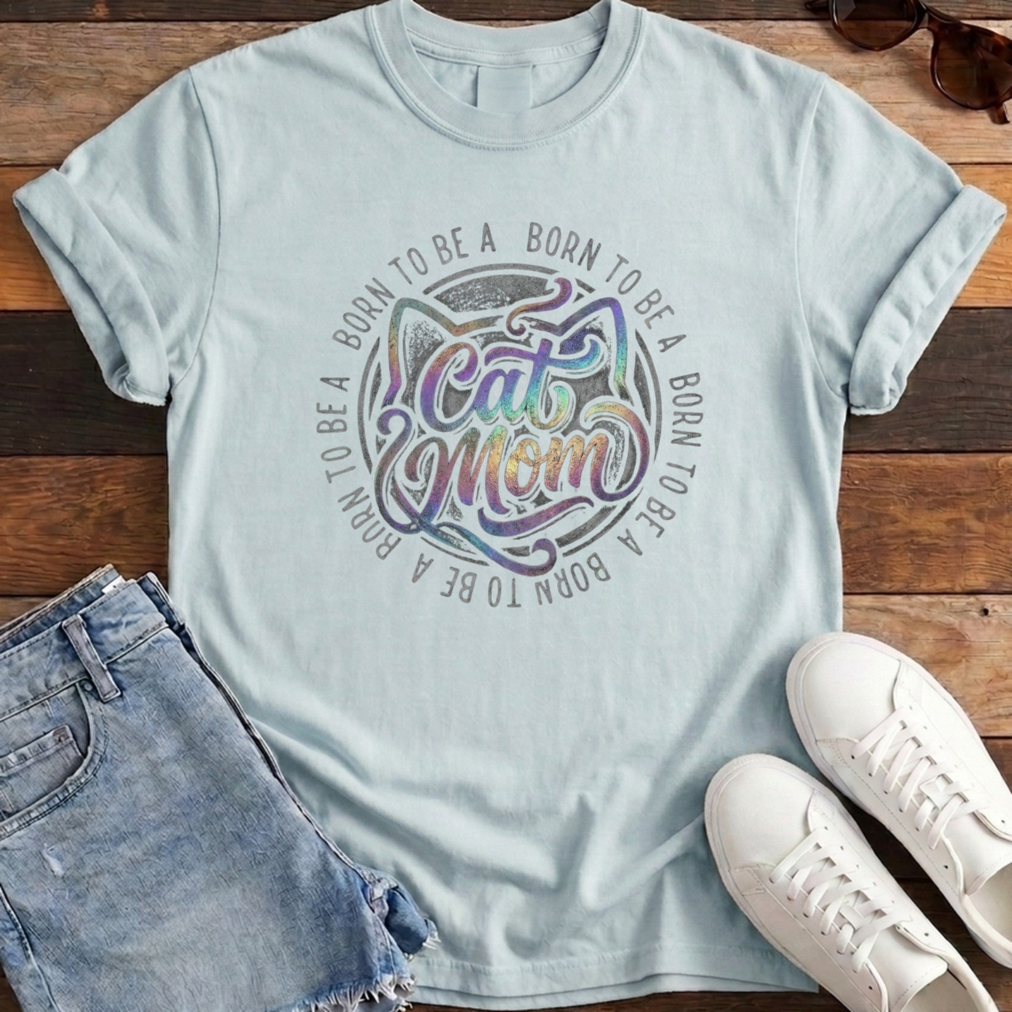 Born To Be A Cat Mom Tee