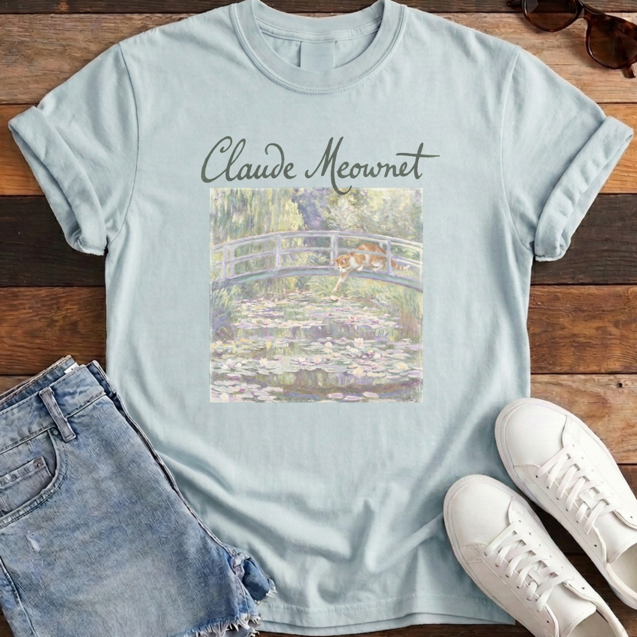 Claude Meownet Tee - Chambray