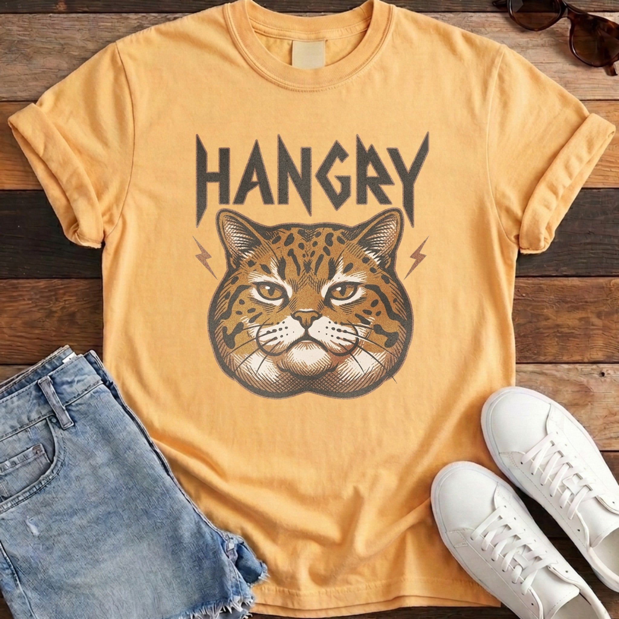 Hangry Wild Cat Tee - Citrus