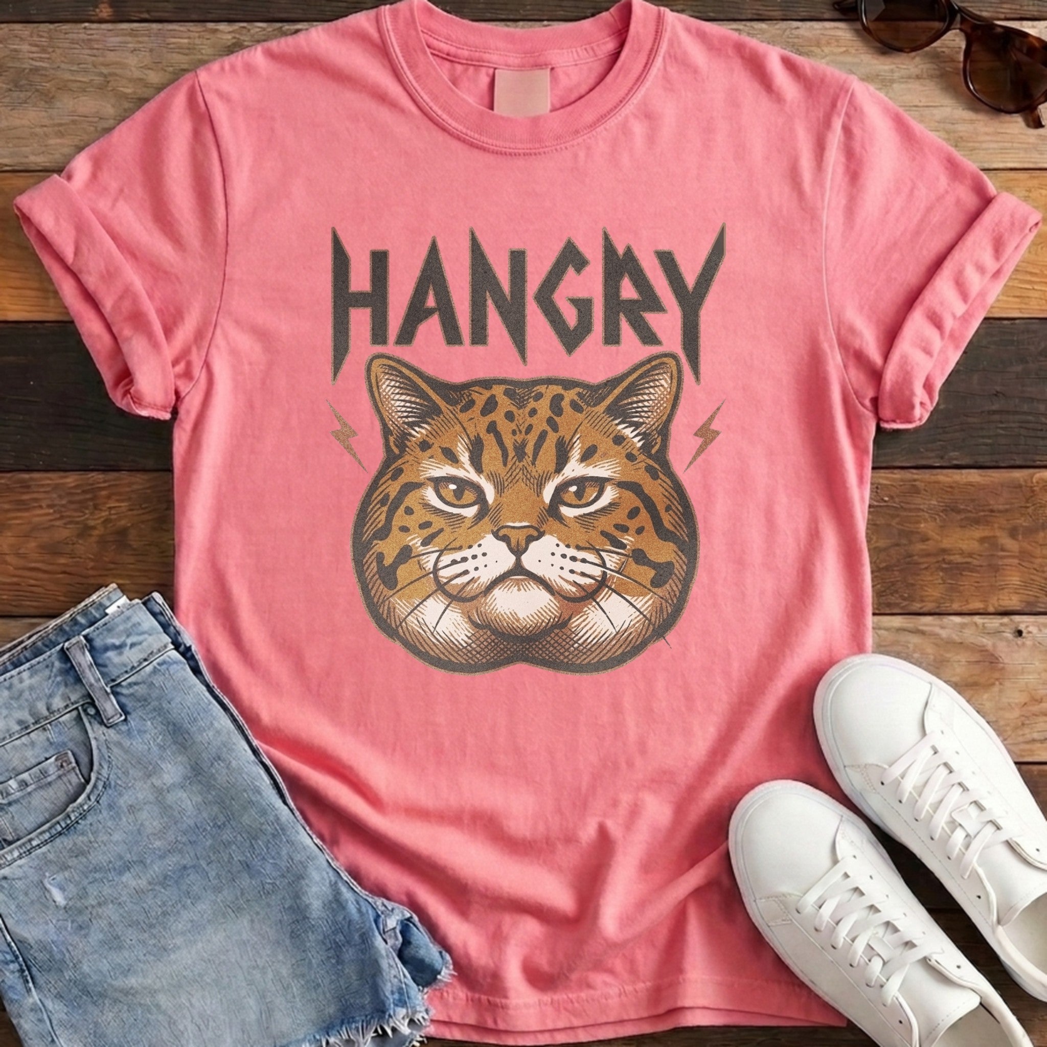 Hangry Wild Cat Tee - Crunchberry