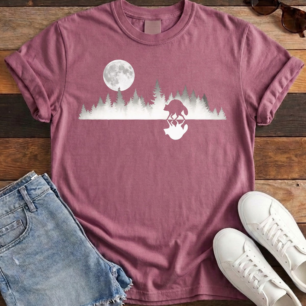 Mirrored Moon Tee - Berry