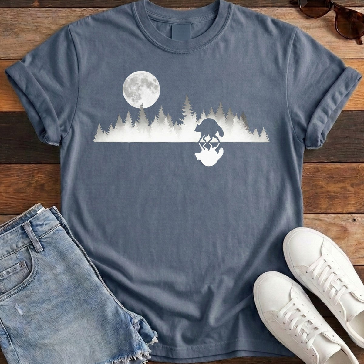 Mirrored Moon Tee - Midnight