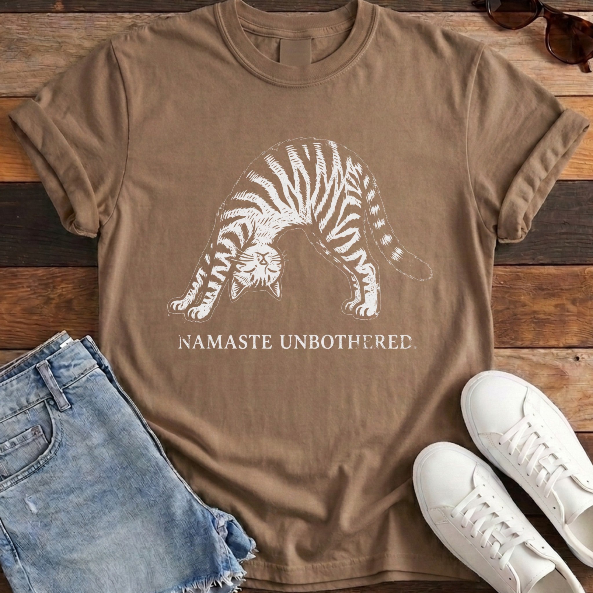 Namaste Unbothered Tee - Espresso