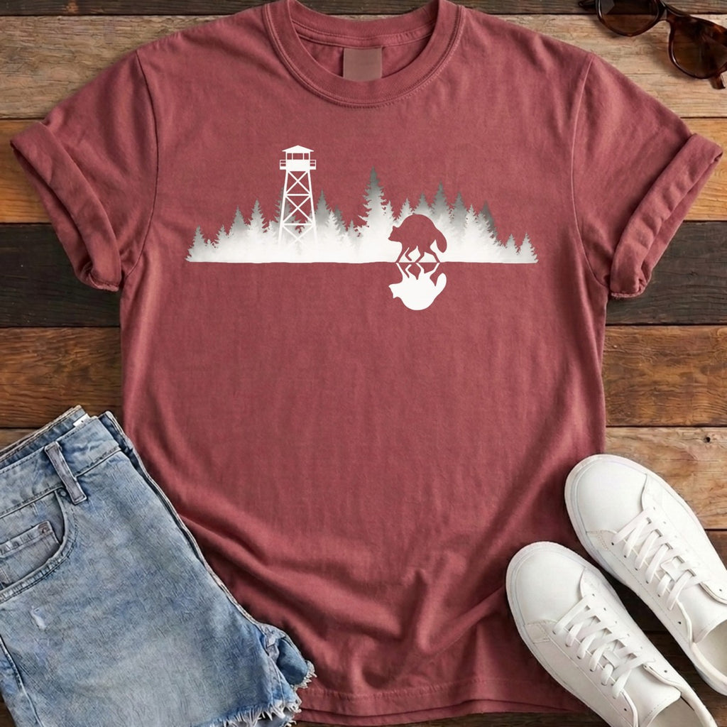 Mirrored Lookout Tee - Chili