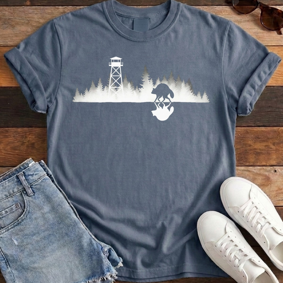Mirrored Lookout Tee - Midnight