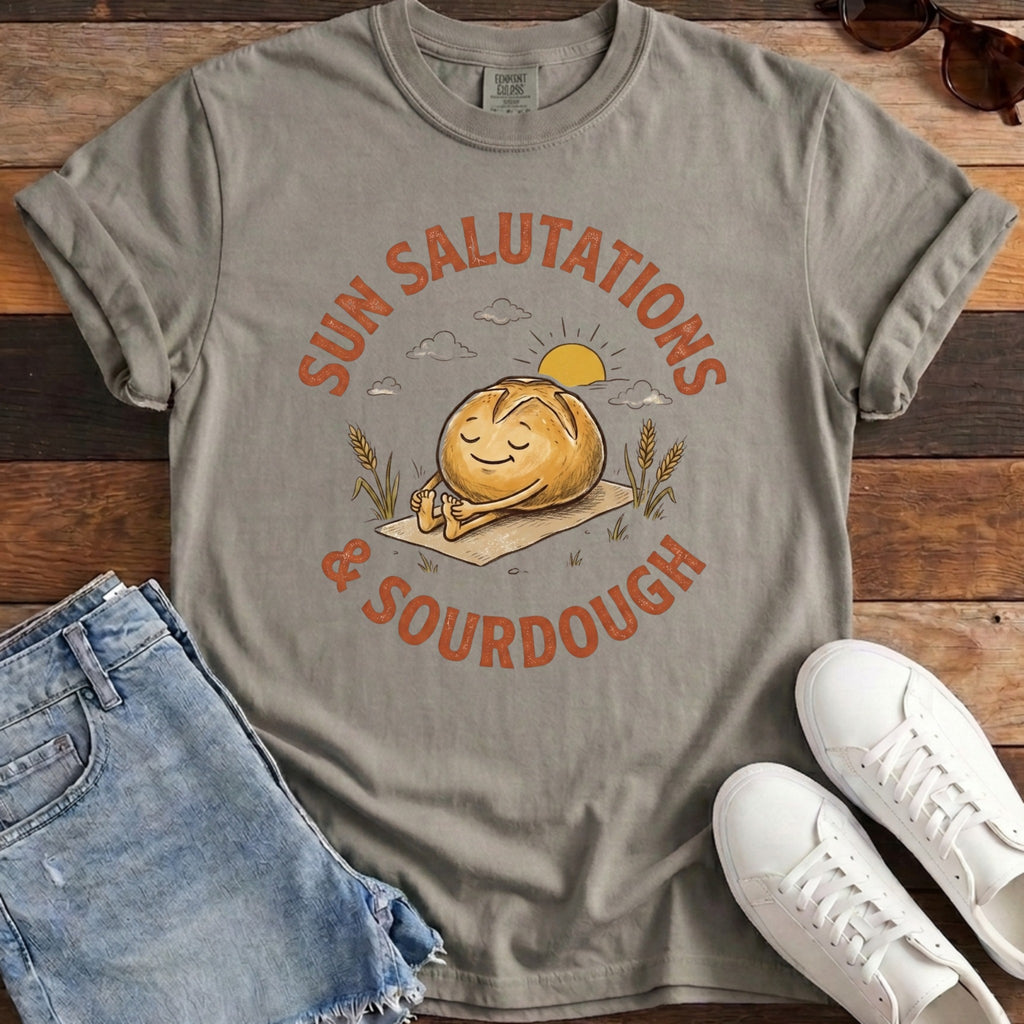 Sun Salutations Sourdough Tee - Granite