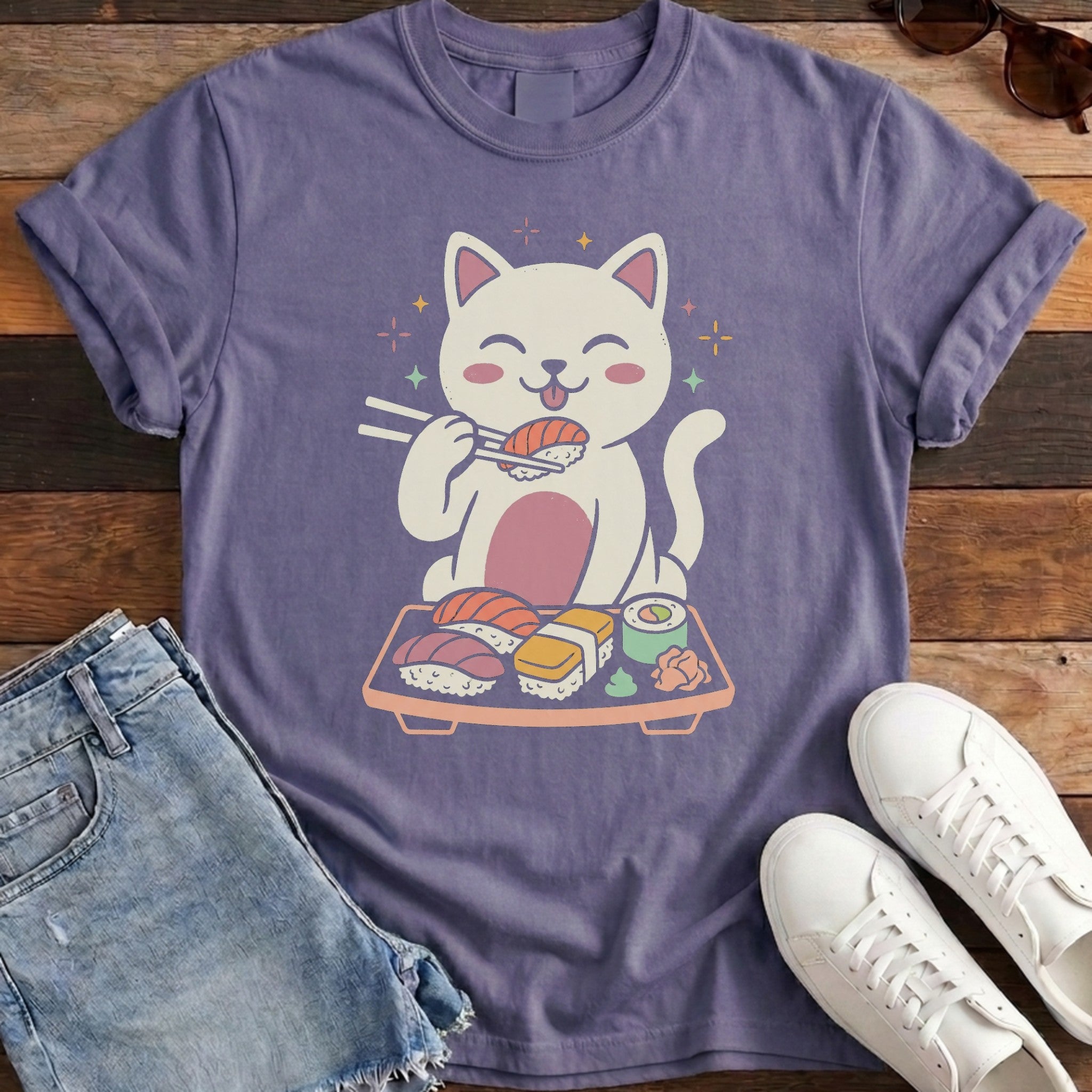 Cat Sushi Platter Tee