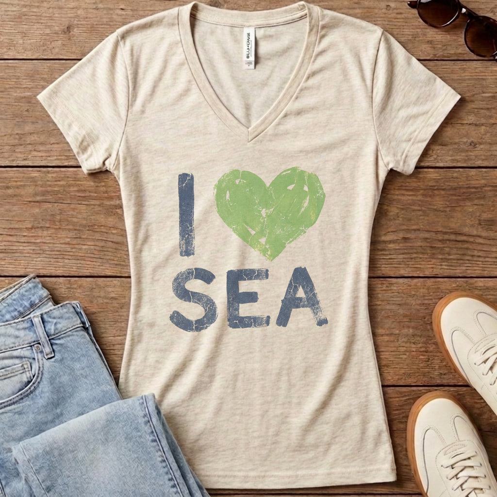 I Heart SEA Women's V-Neck