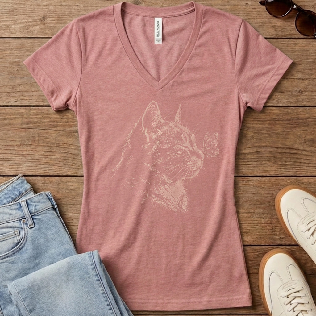 Butterfly Kiss Women's V-Neck - Heather Mauve
