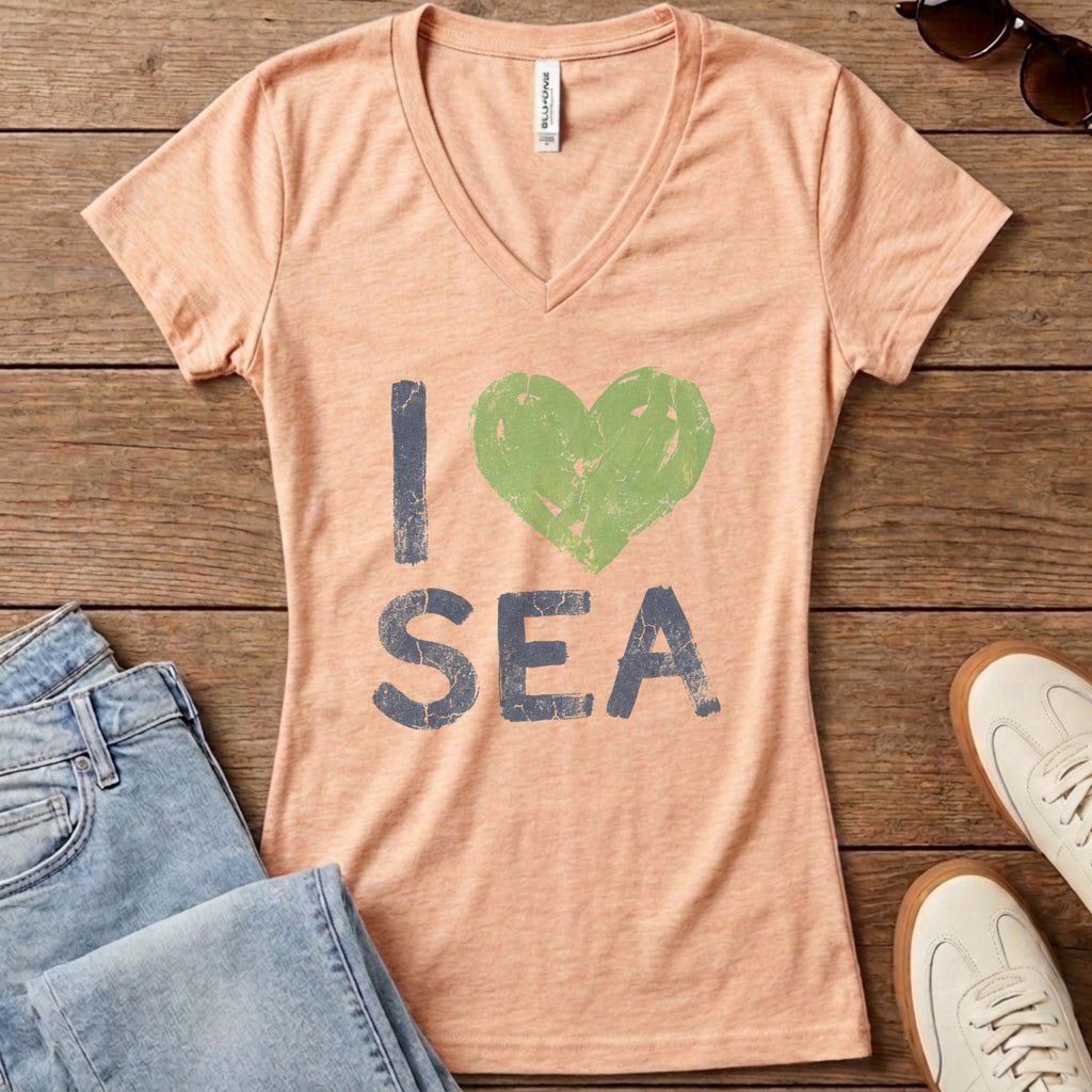 I Heart SEA Women's V-Neck