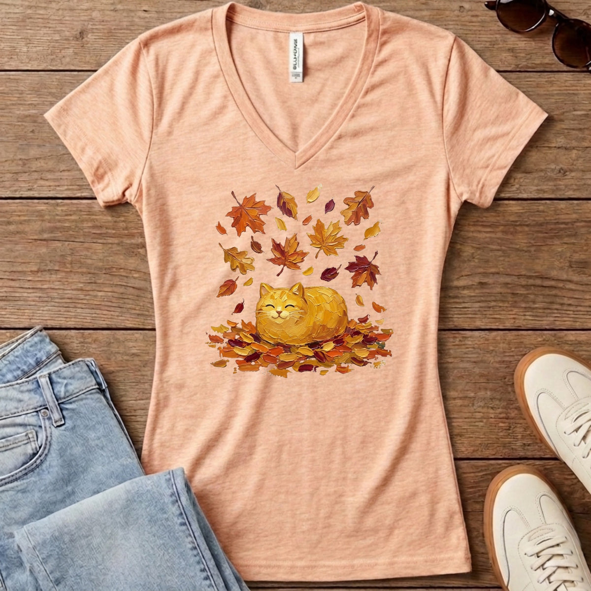 Autumn Loaf Cat Women's V-Neck