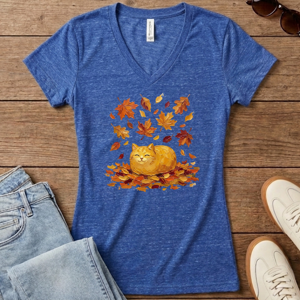 Autumn Loaf Cat Women's V-Neck