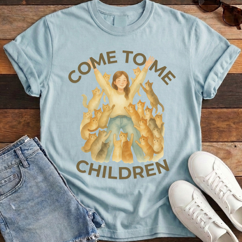 My Children Cat Tee - Ice Blue