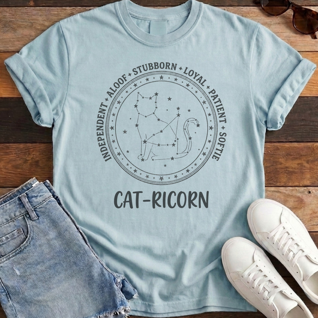 Cat-ricorn Tee - Ice Blue