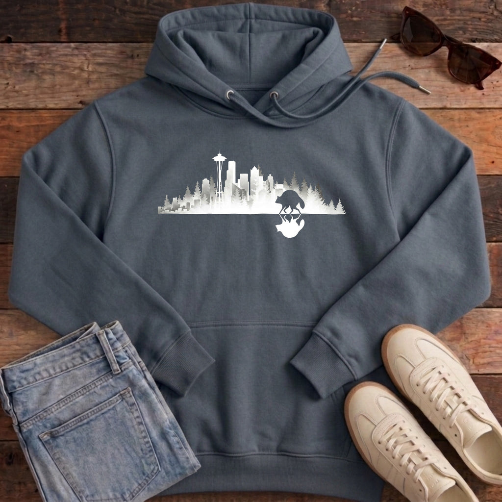 Jimothy Mirrored City Hoodie - India Ink Grey
