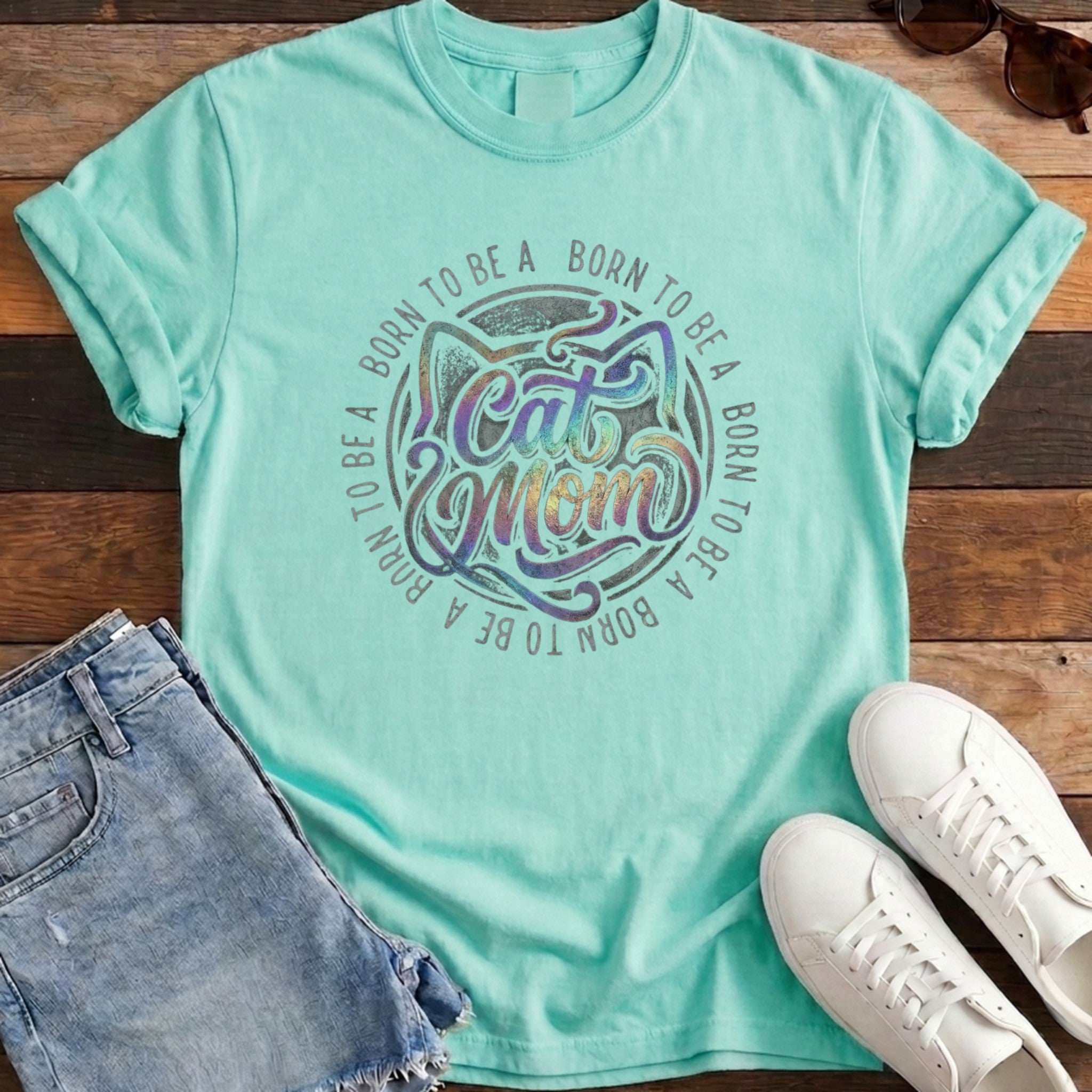 Born To Be A Cat Mom Tee