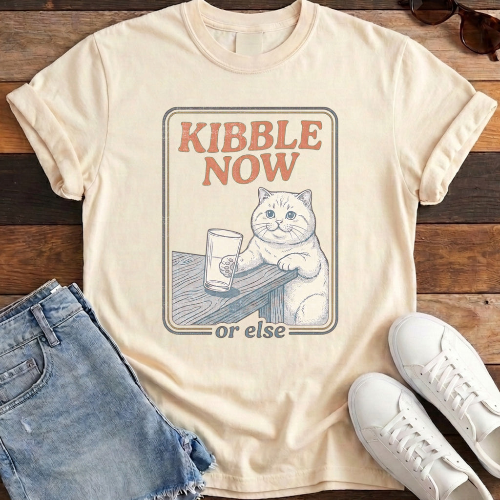 Kibble Now Cat Tee - Ivory