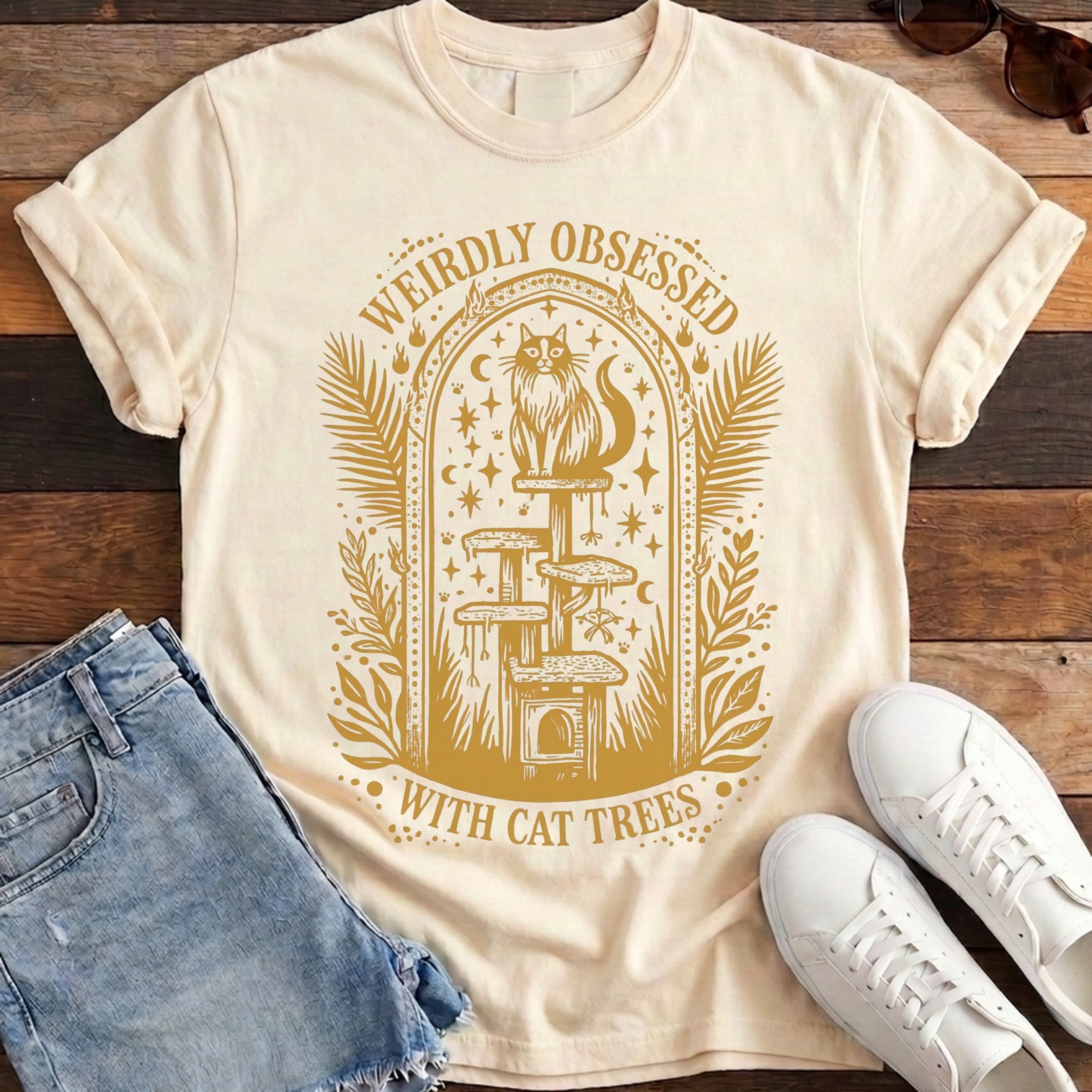 Weirdly Obsessed With Cat Trees Tee