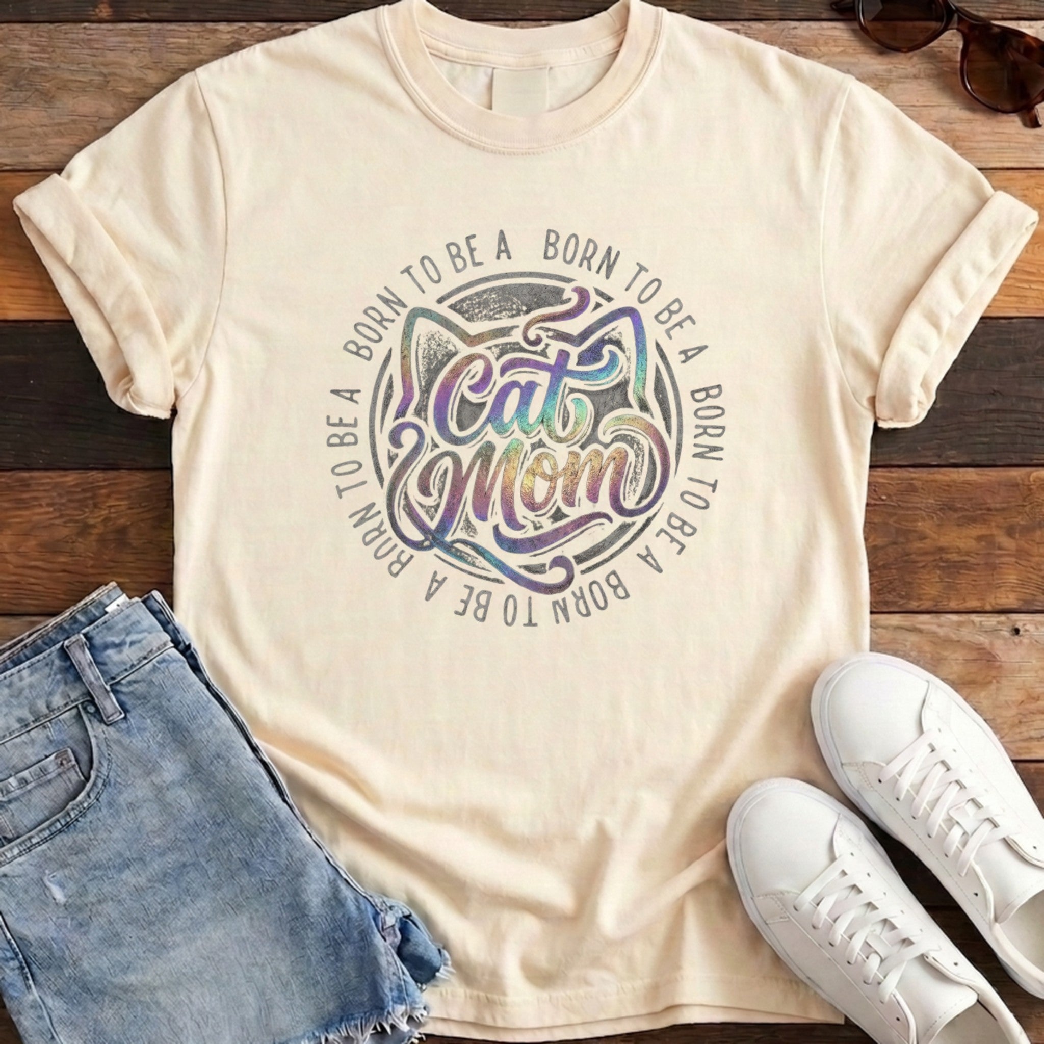 Born To Be A Cat Mom Tee
