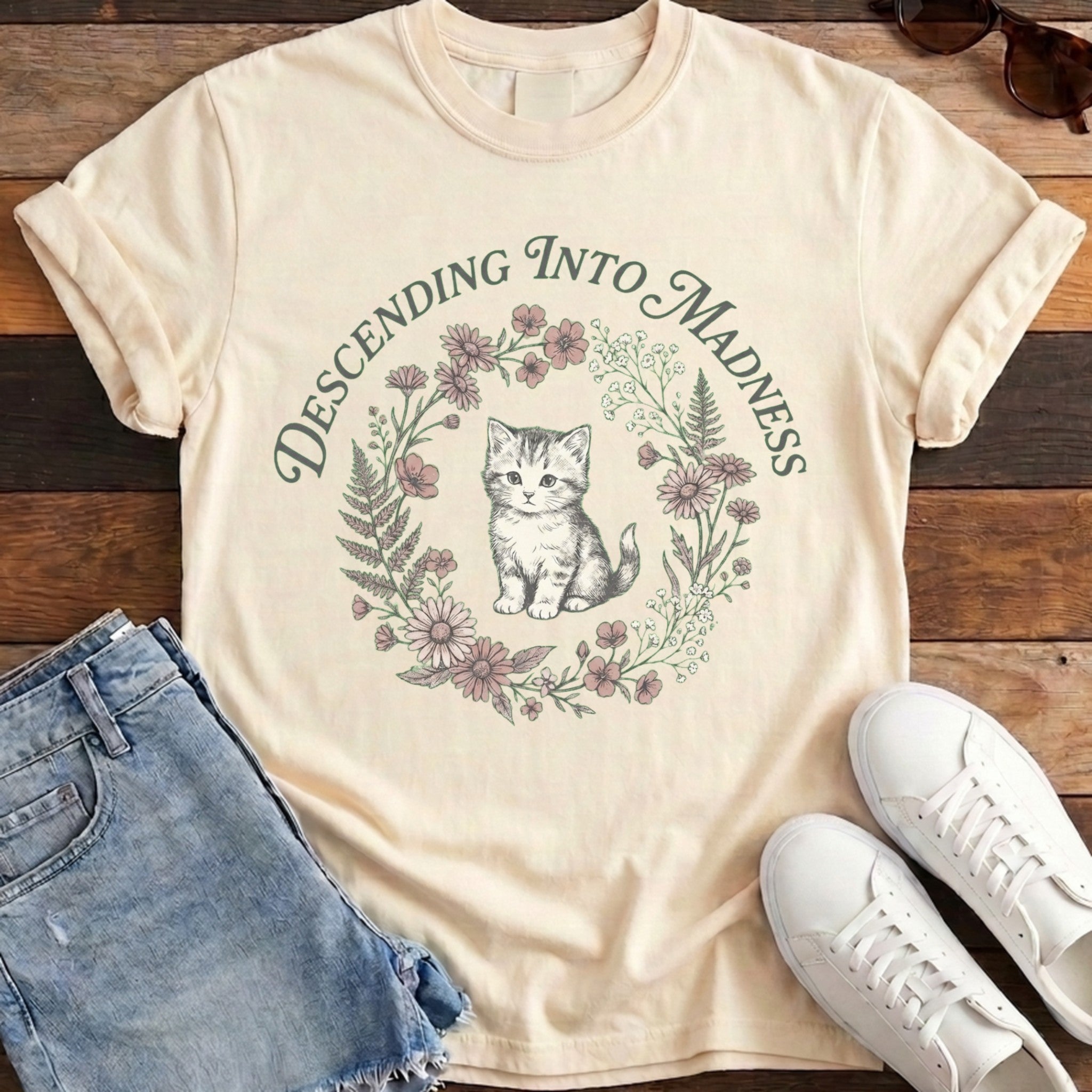 Descending Into Madness Tee - Ivory