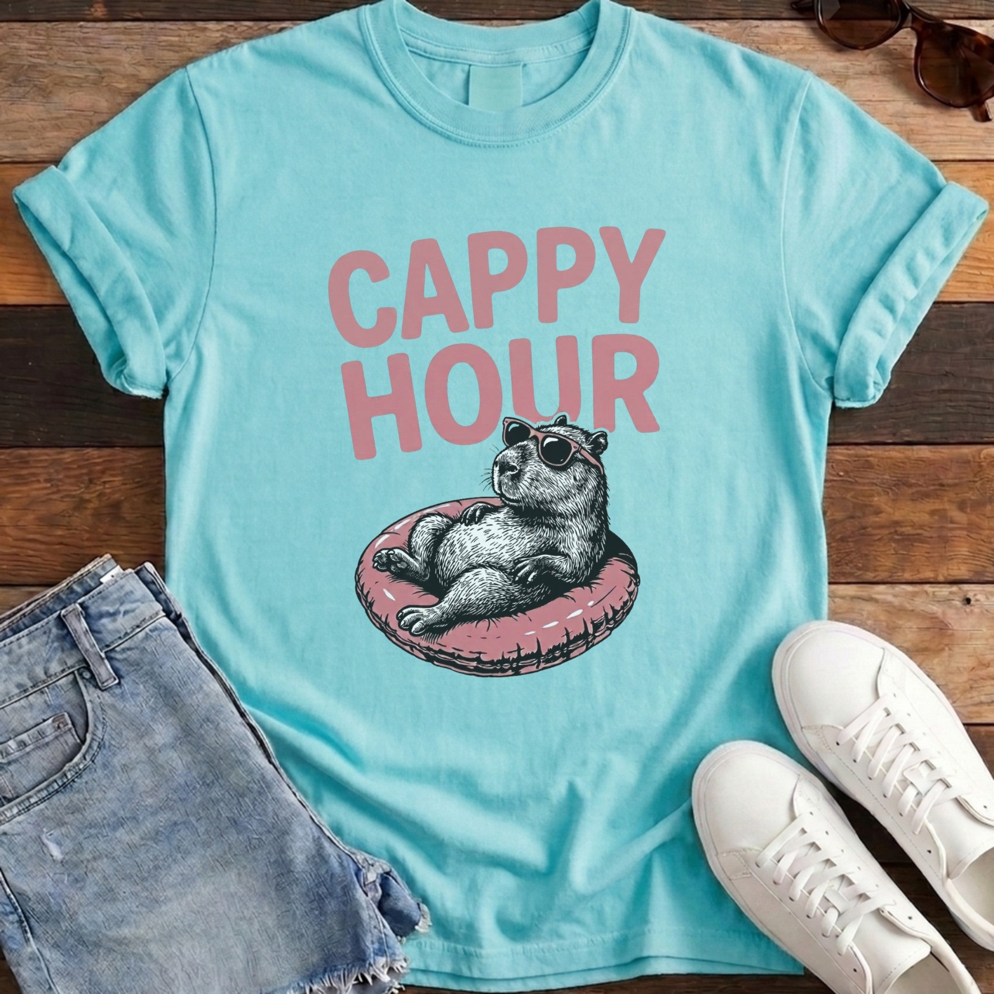 Cappy Hour Tee - Lagoon Blue