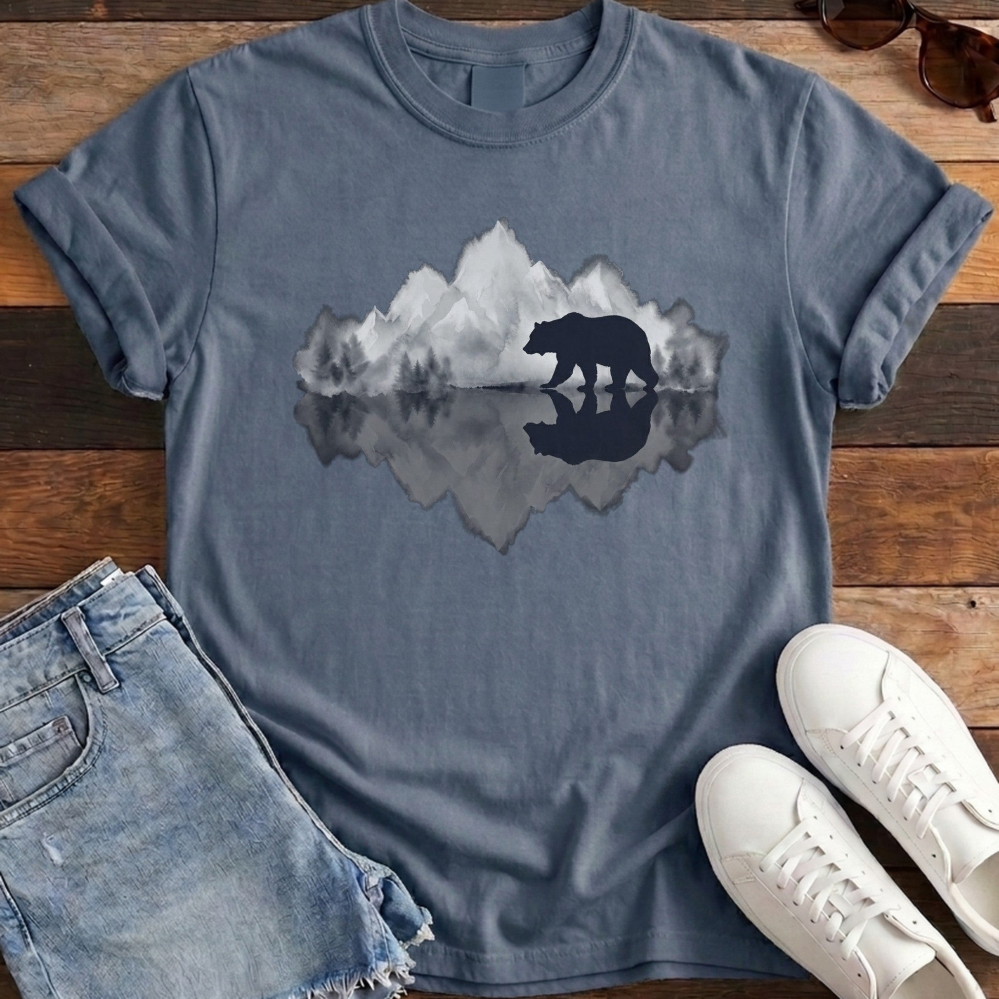 Bear Reflection Tee - Midnight