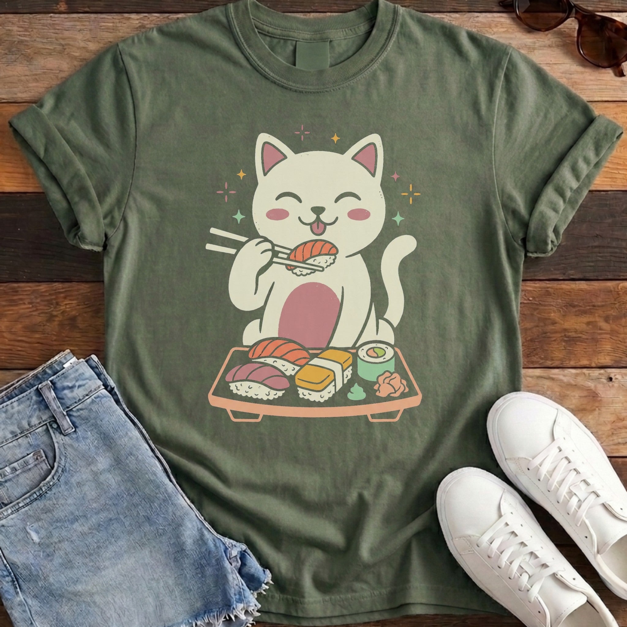 Cat Sushi Platter Tee
