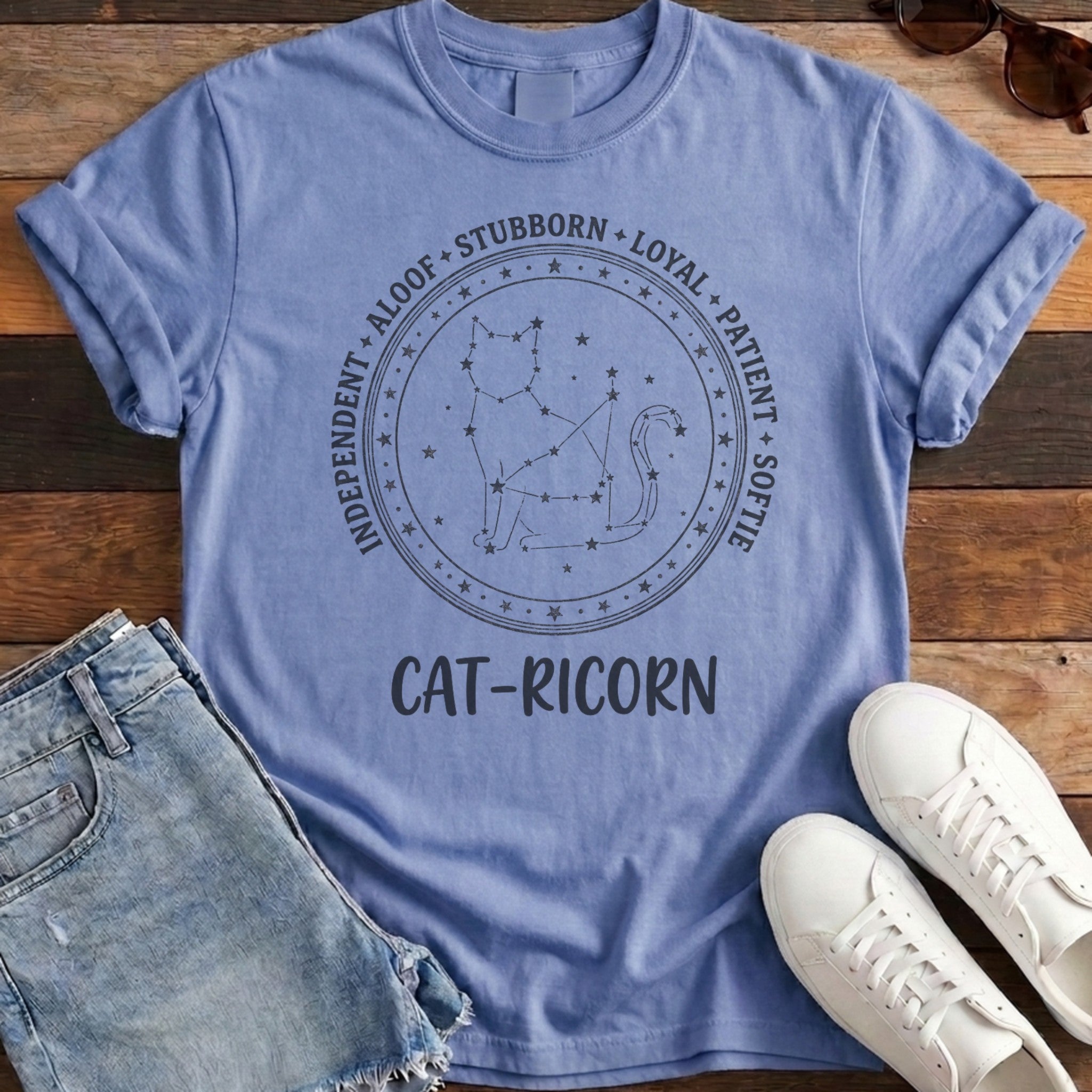 Cat-ricorn Tee - Mystic Blue