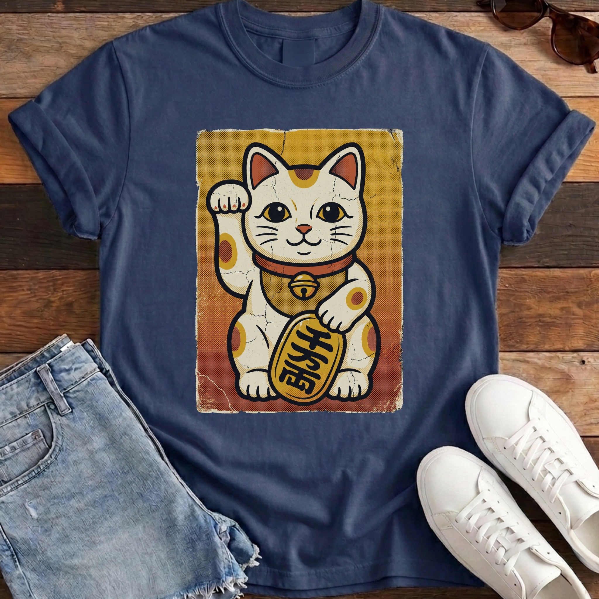 Maneki-Neko Retro Halftone Tee