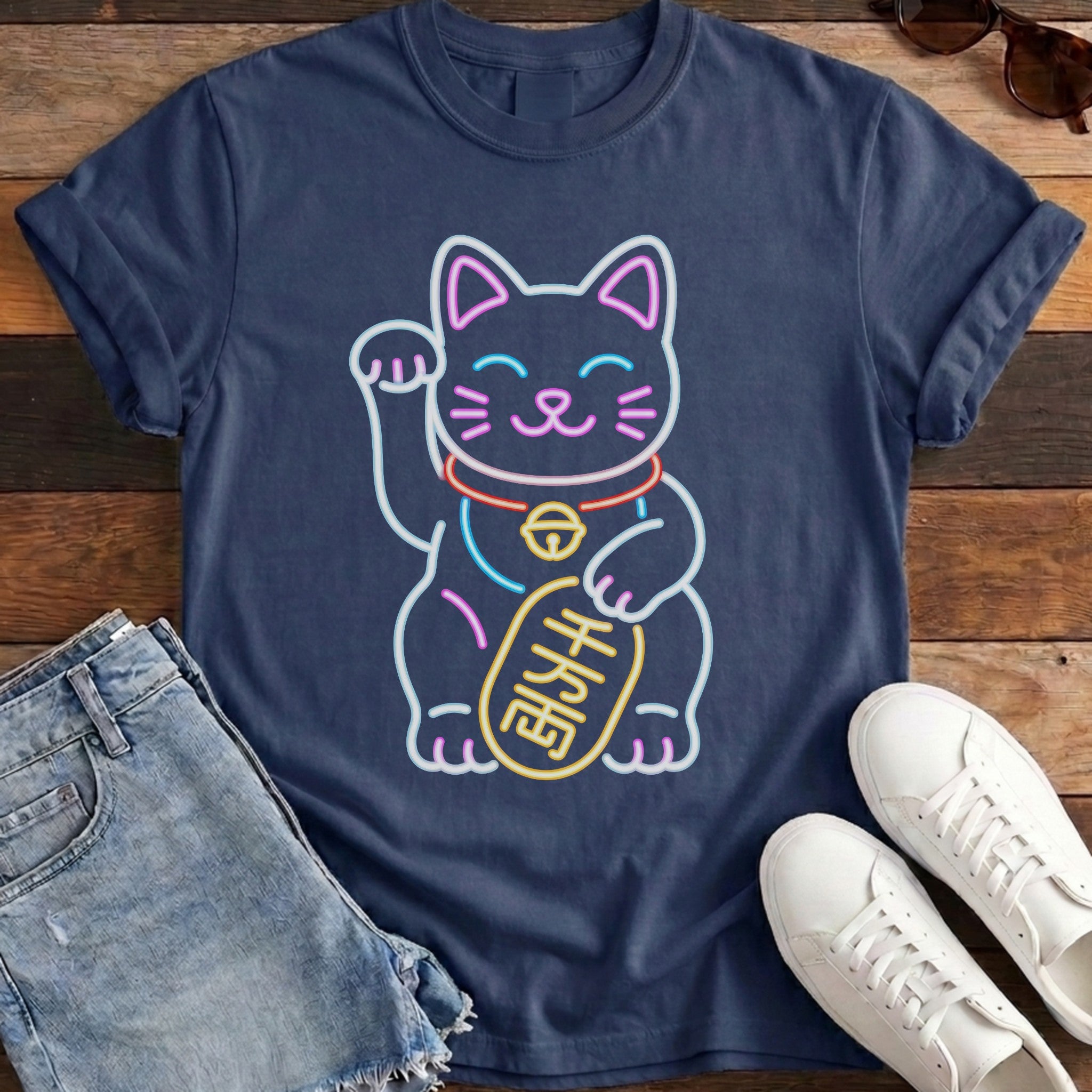 Maneki-Neko Neon Sign Tee