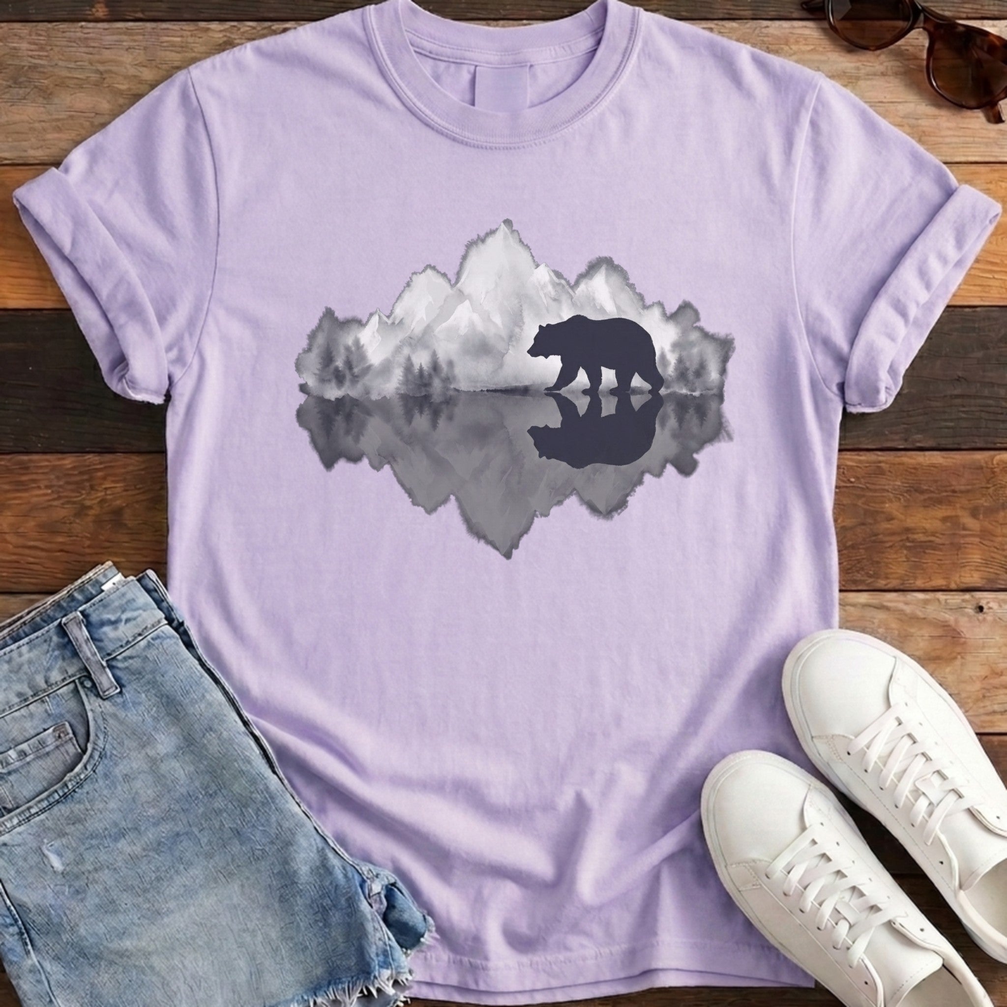 Bear Reflection Tee - Orchid