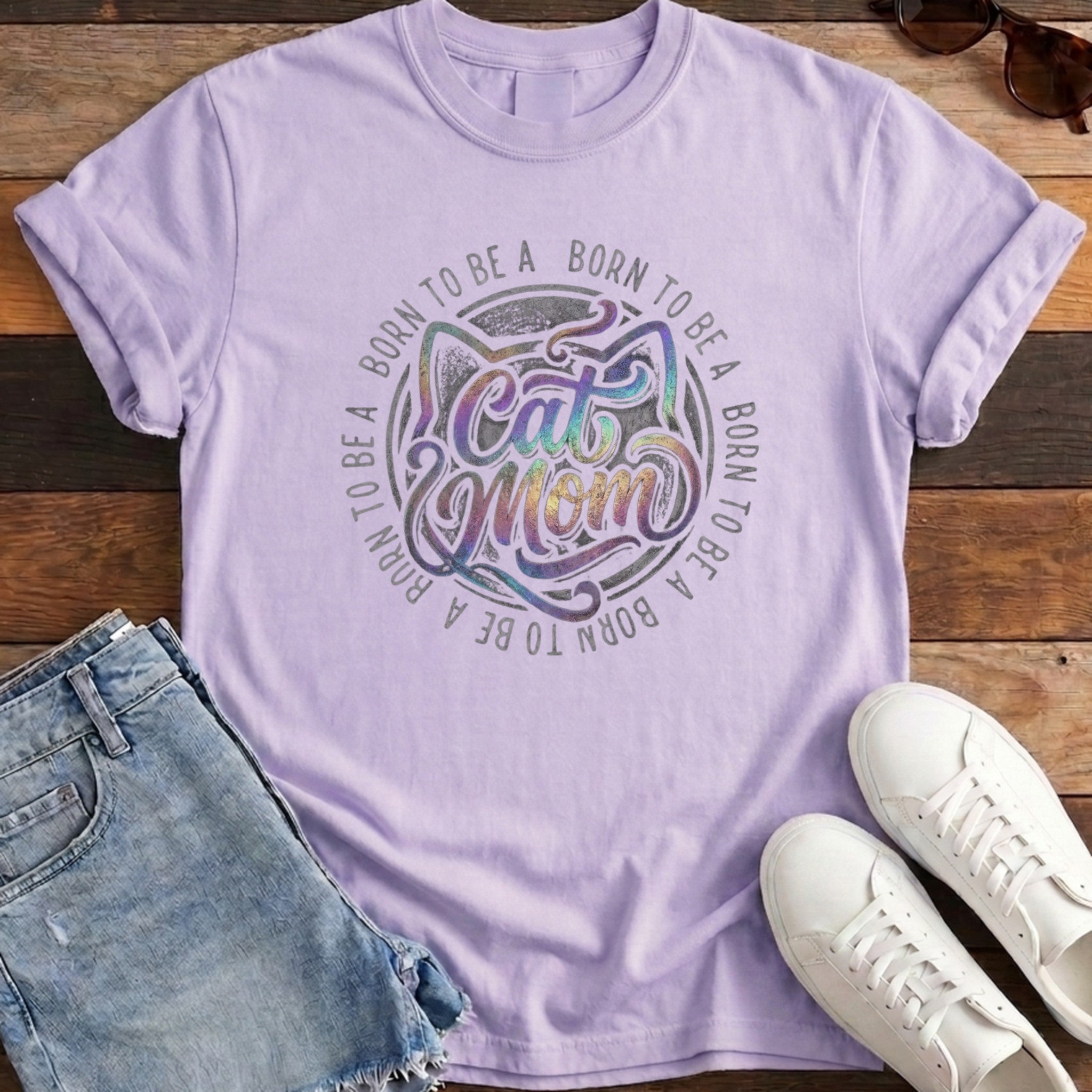 Born To Be A Cat Mom Tee