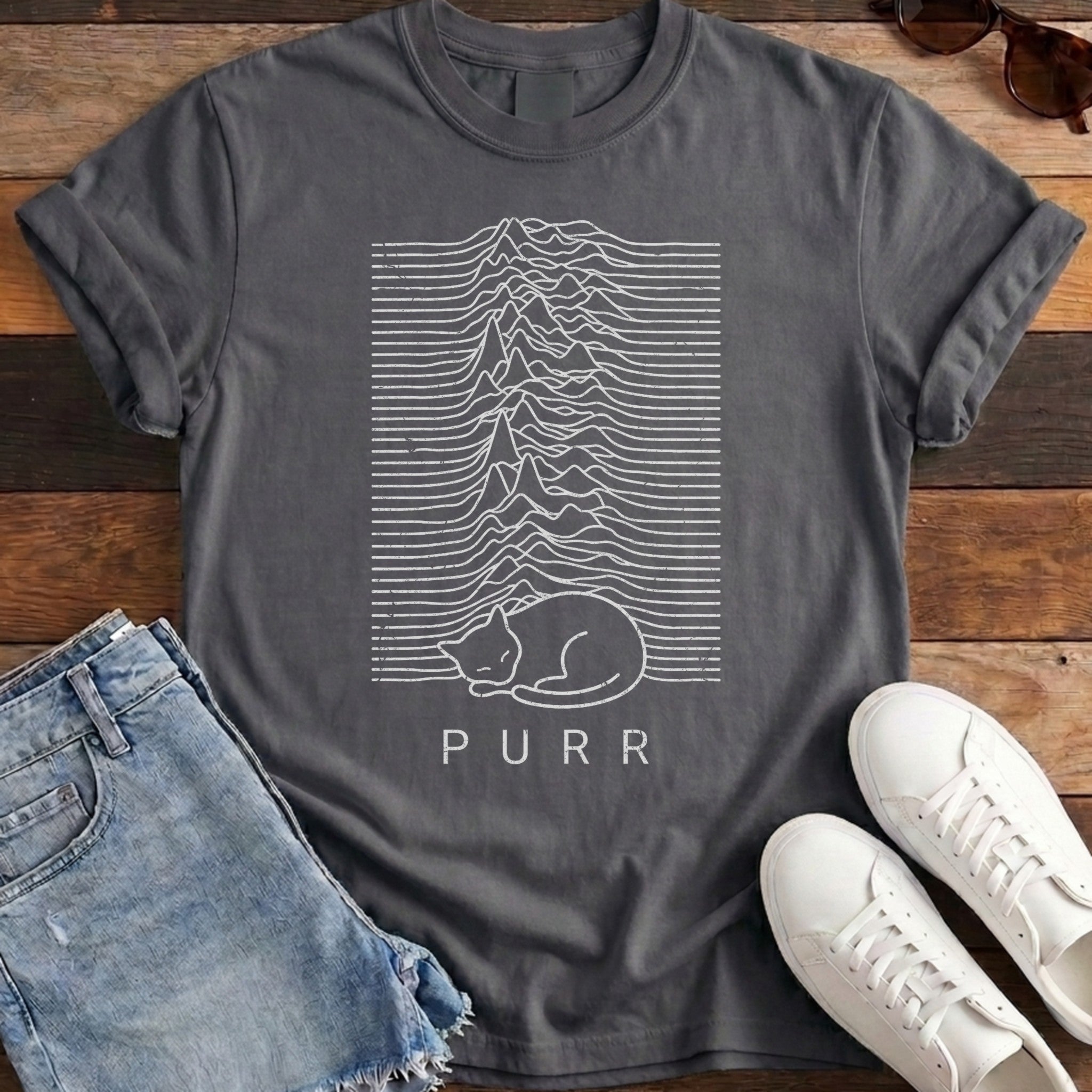 Purr Soundwave Tee - Pepper
