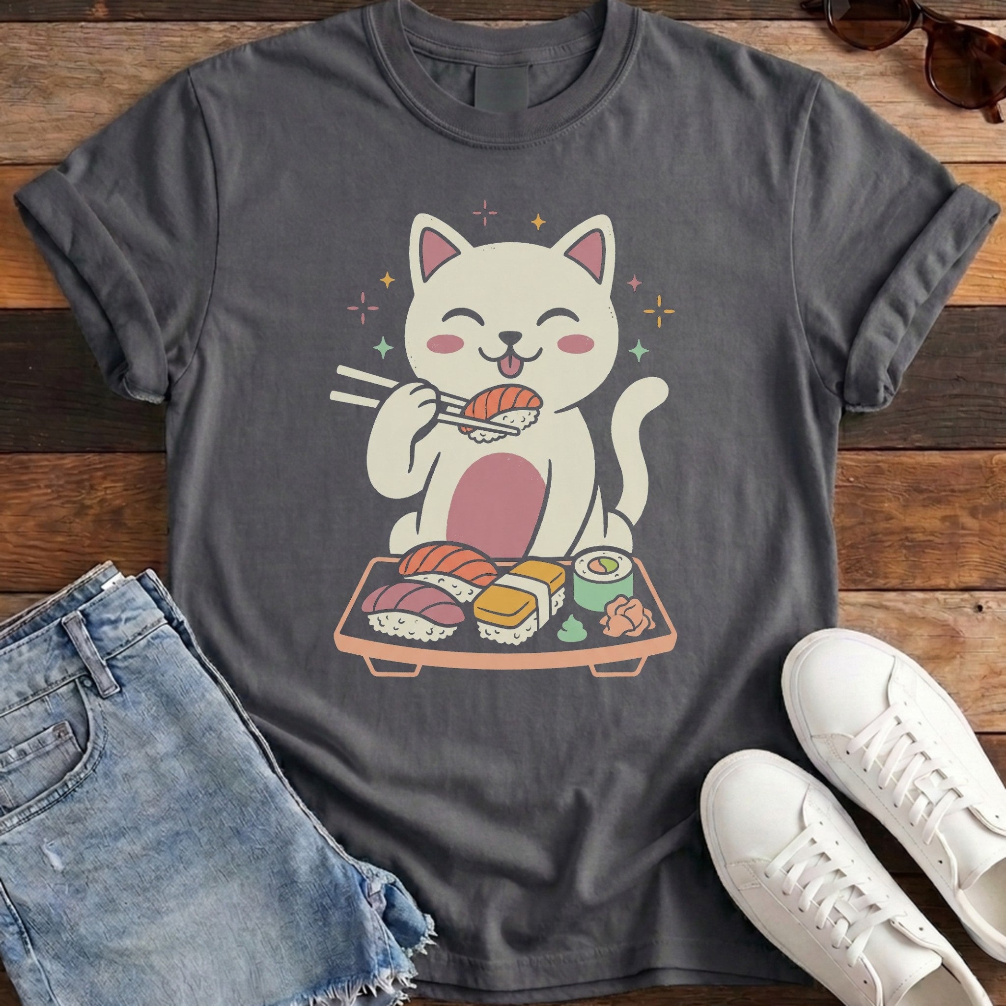 Cat Sushi Platter Tee