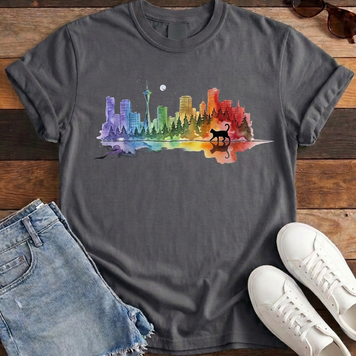 Rainbow City Cat Tee