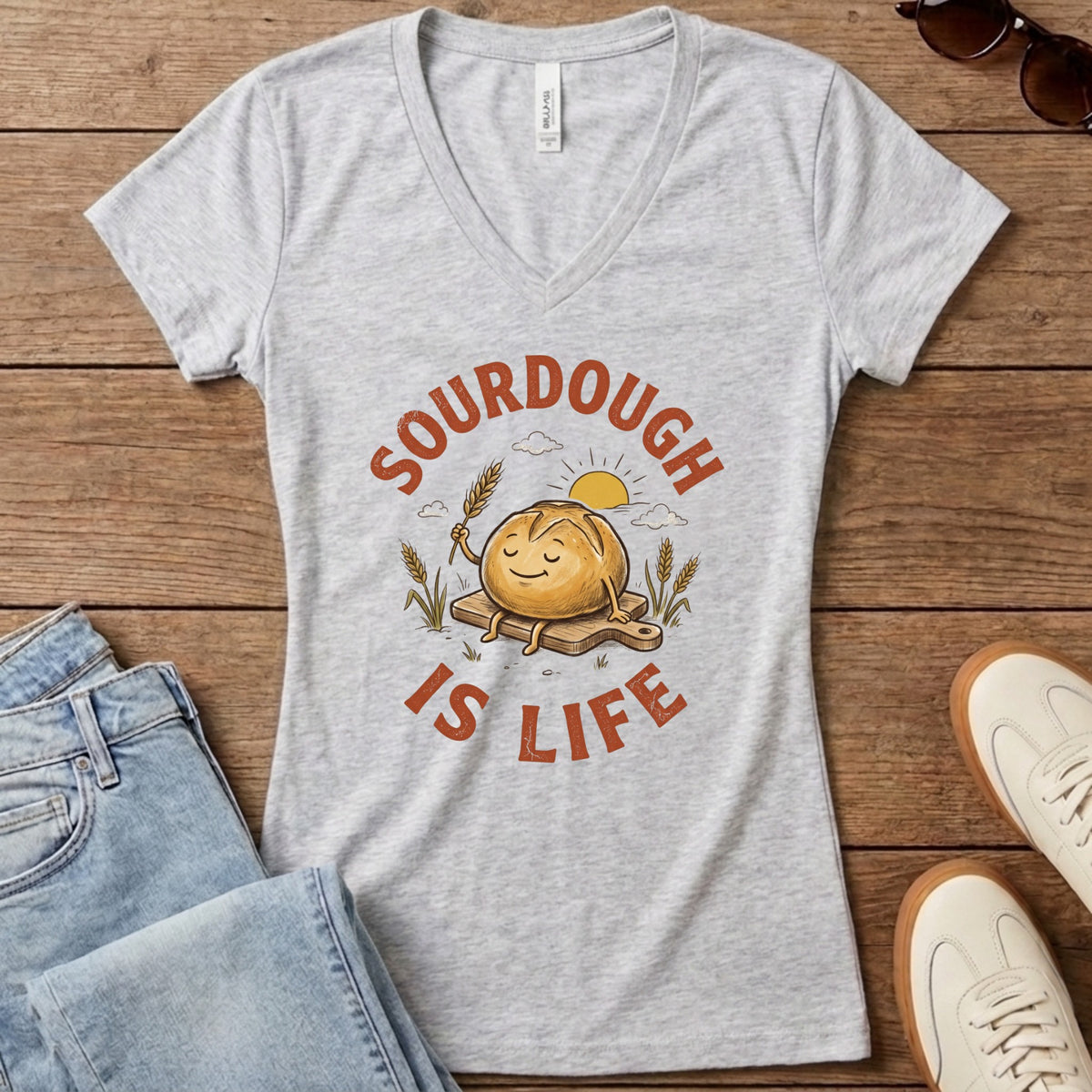 Sourdough Is Life Women's V-Neck - Athletic Heather