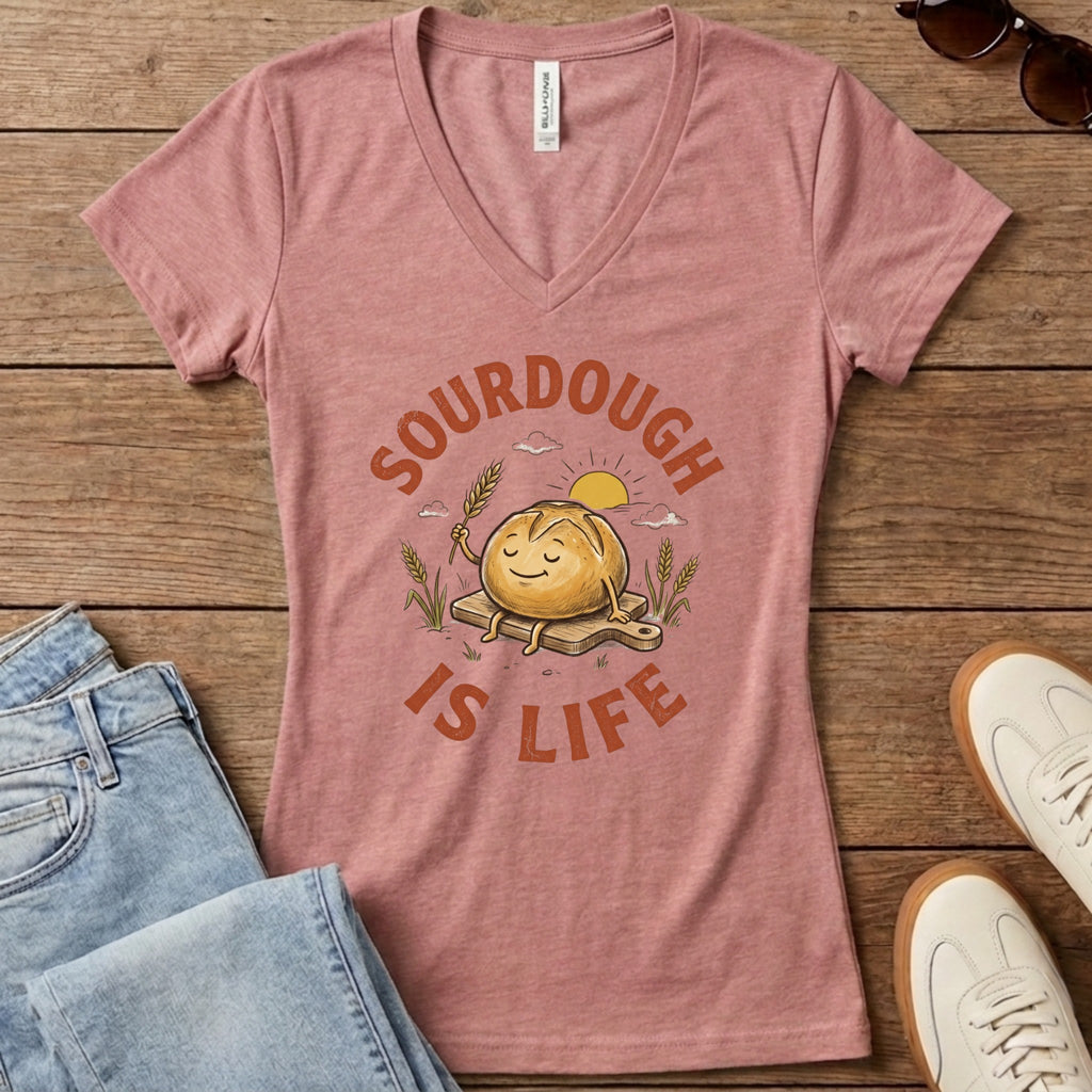 Sourdough Is Life Women's V-Neck - Heather Mauve