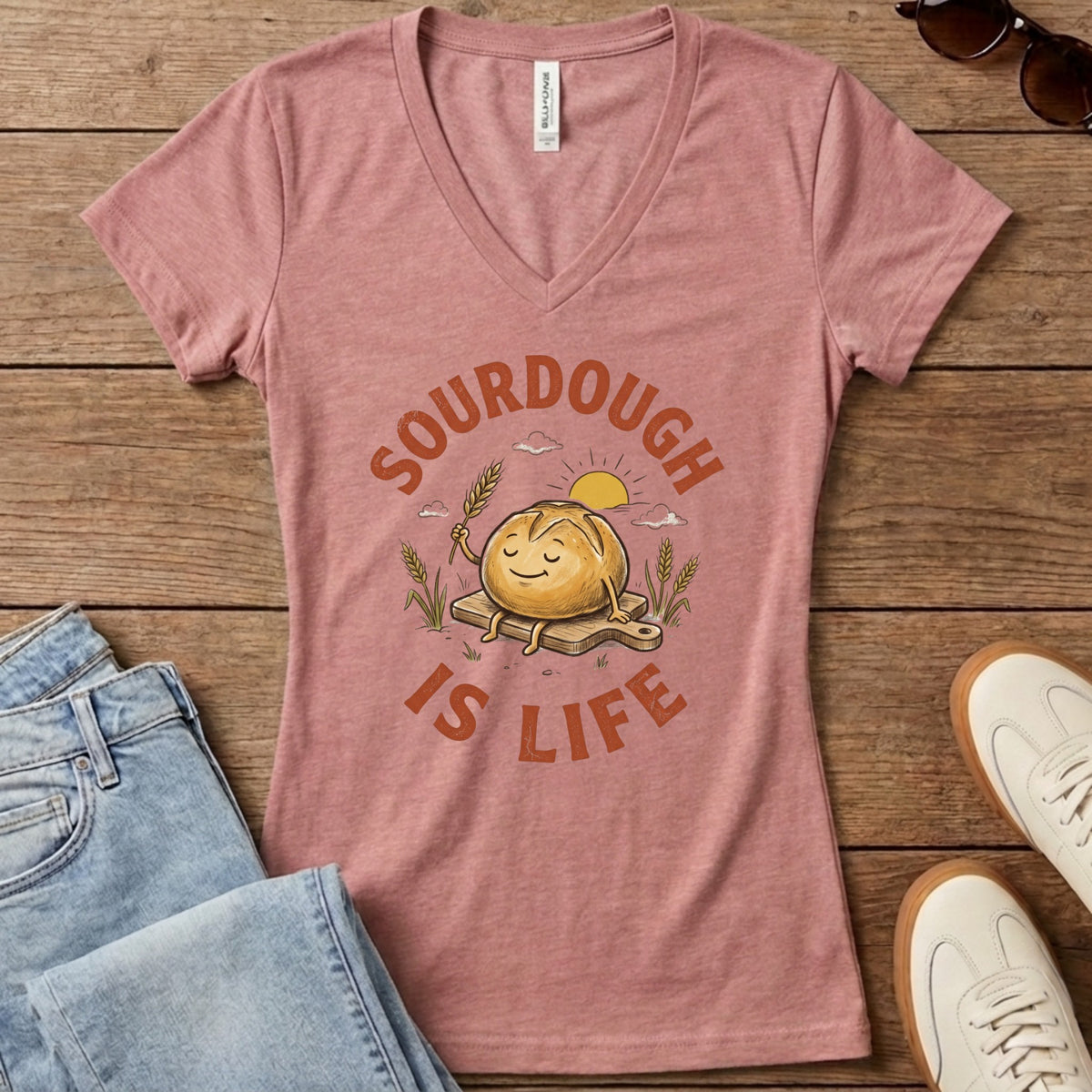 Sourdough Is Life Women's V-Neck - Heather Mauve