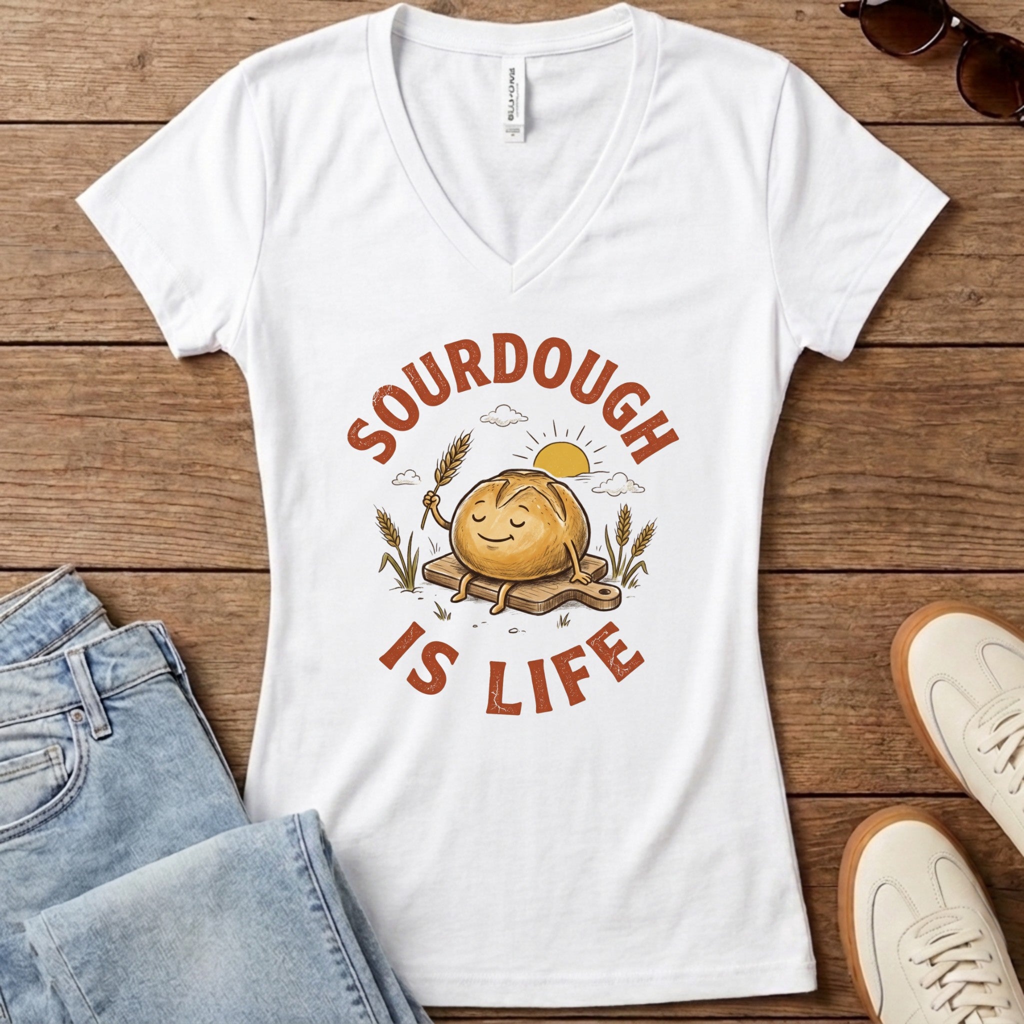 Sourdough Is Life Women's V-Neck - Solid White Blend