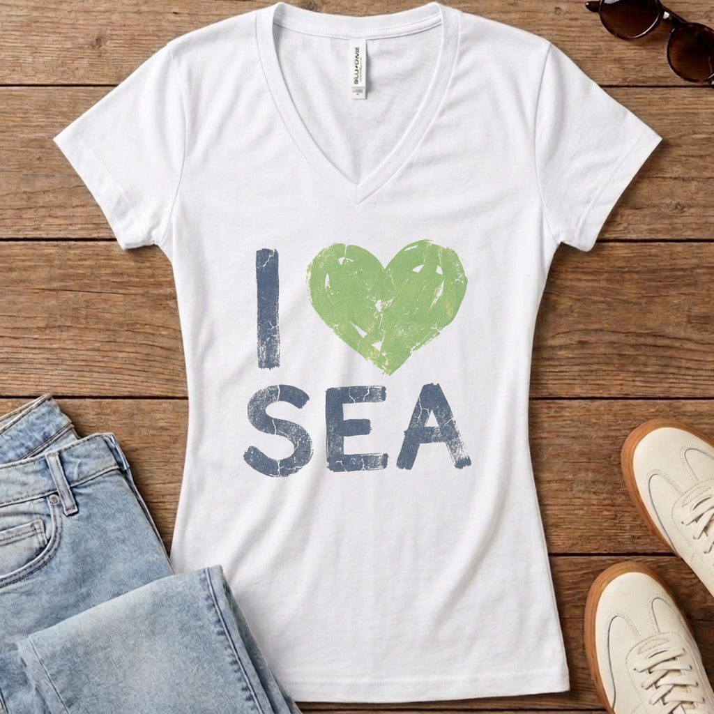 I Heart SEA Women's V-Neck