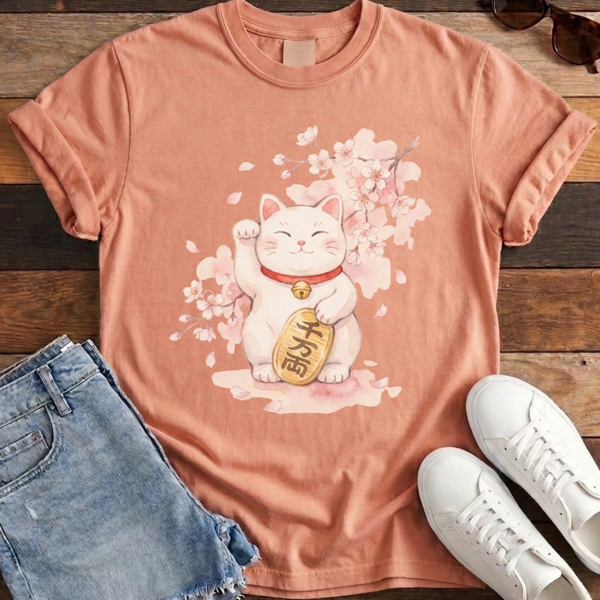 Maneki Watercolor Tee - Terracotta