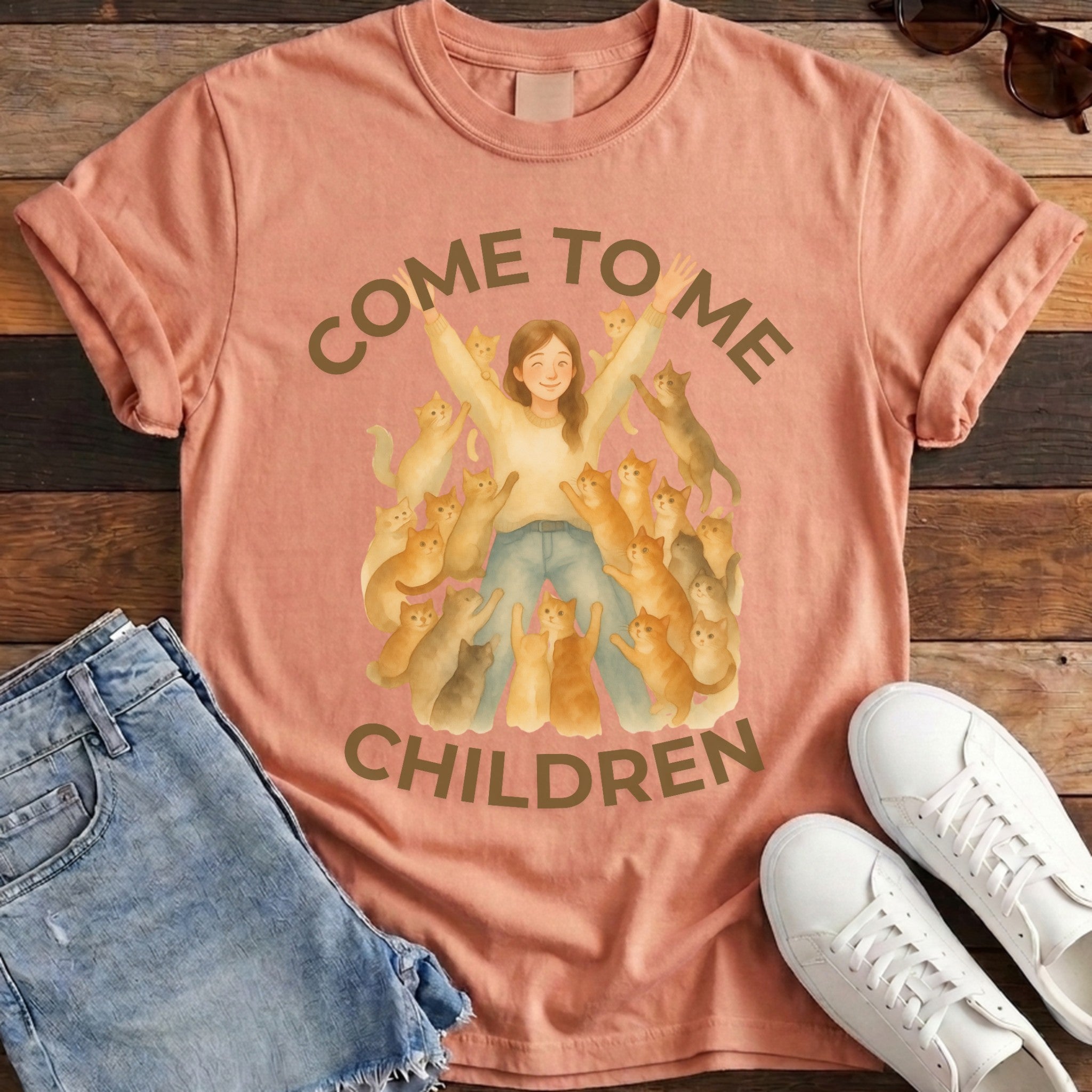 My Children Cat Tee - Terracotta